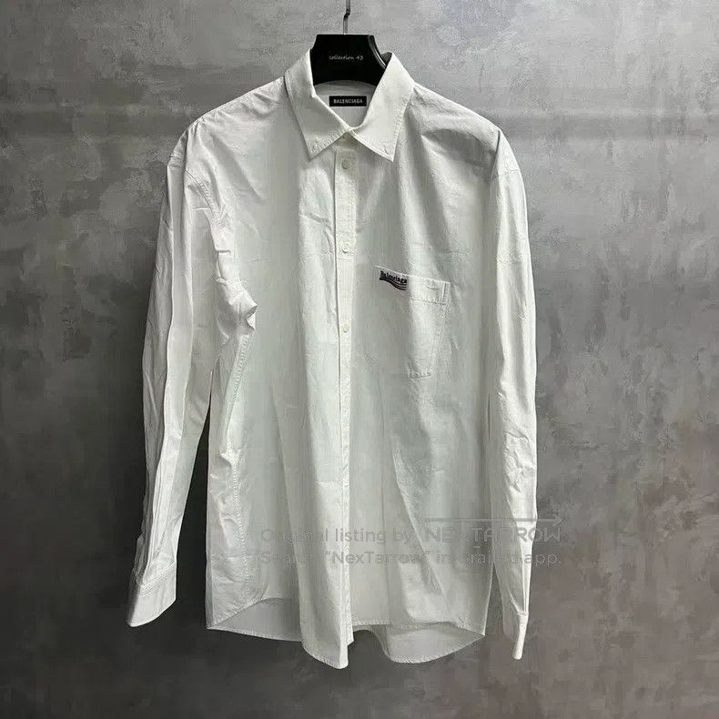 Balenciaga Balenciaga size 39 White solid color logo print pocket lon Size US S / EU 44-46 / 1 - 1 Thumbnail