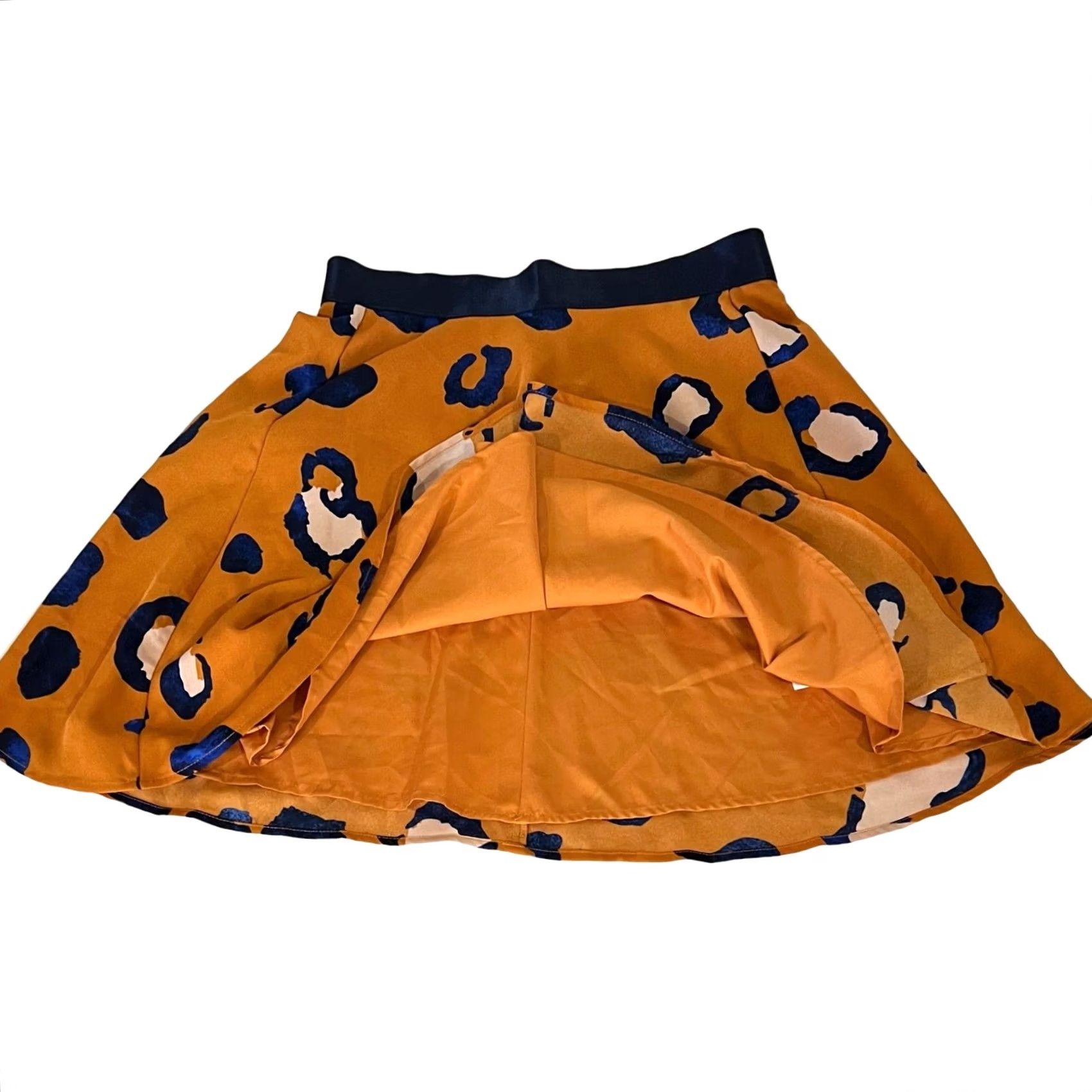 Vintage 3.1 Phillip Lim for Target Skirt Animal Leopard Print Skater Flare Mini size 6 Orange Womens Skirt Leopard 90s Theme Womens Size 28" / US 6 / IT 42 - 4 Thumbnail