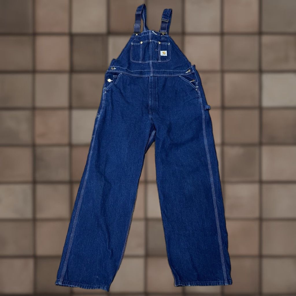 Carhartt VINTAGE Carhartt Overalls Men 42 x 32 Denim Workwear 90s Blue 5-Pocket Button Closure Jeans Regular Fit Mens Size US 42 / EU 58 - 1 Thumbnail