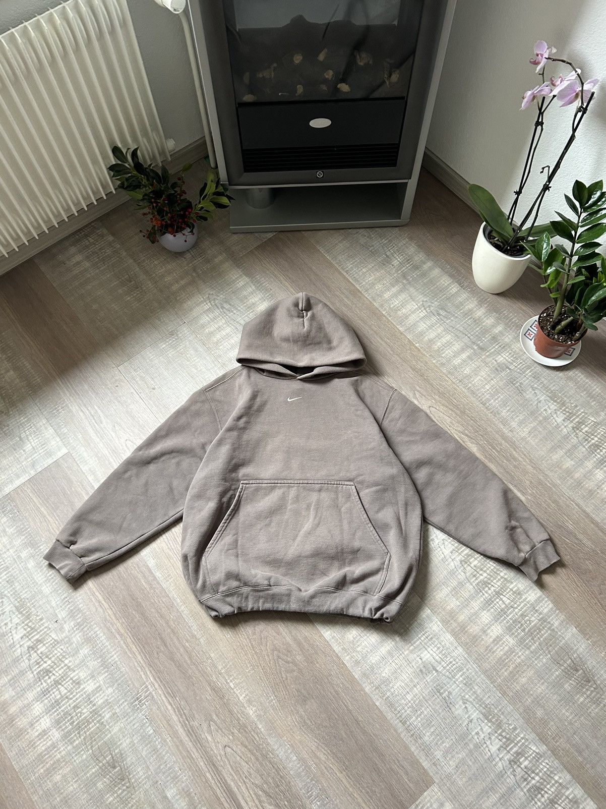 Vintage Nike Travis Scott Style Central Swoosh Gray Hoodie