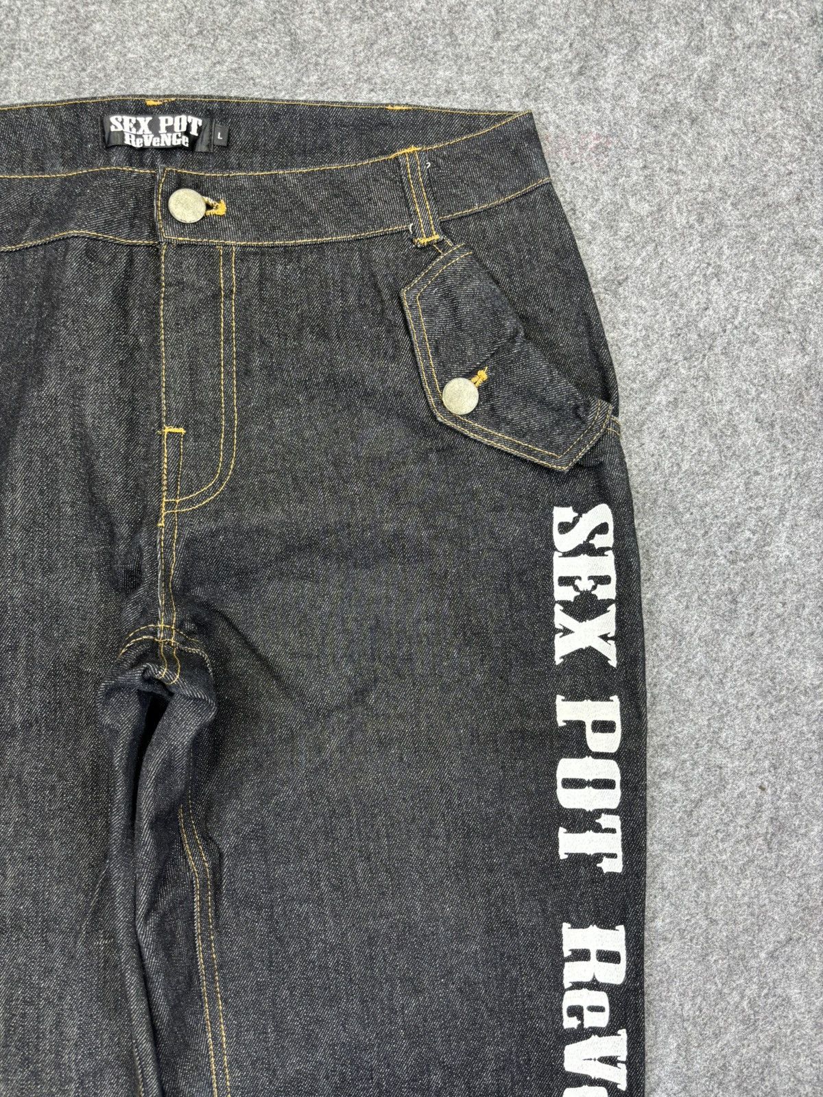 Japanese Brand SEX POT ReVeNGe Japan Punk Spell Out Logo Denim F741 Size US 32 / EU 48 - 4 Thumbnail
