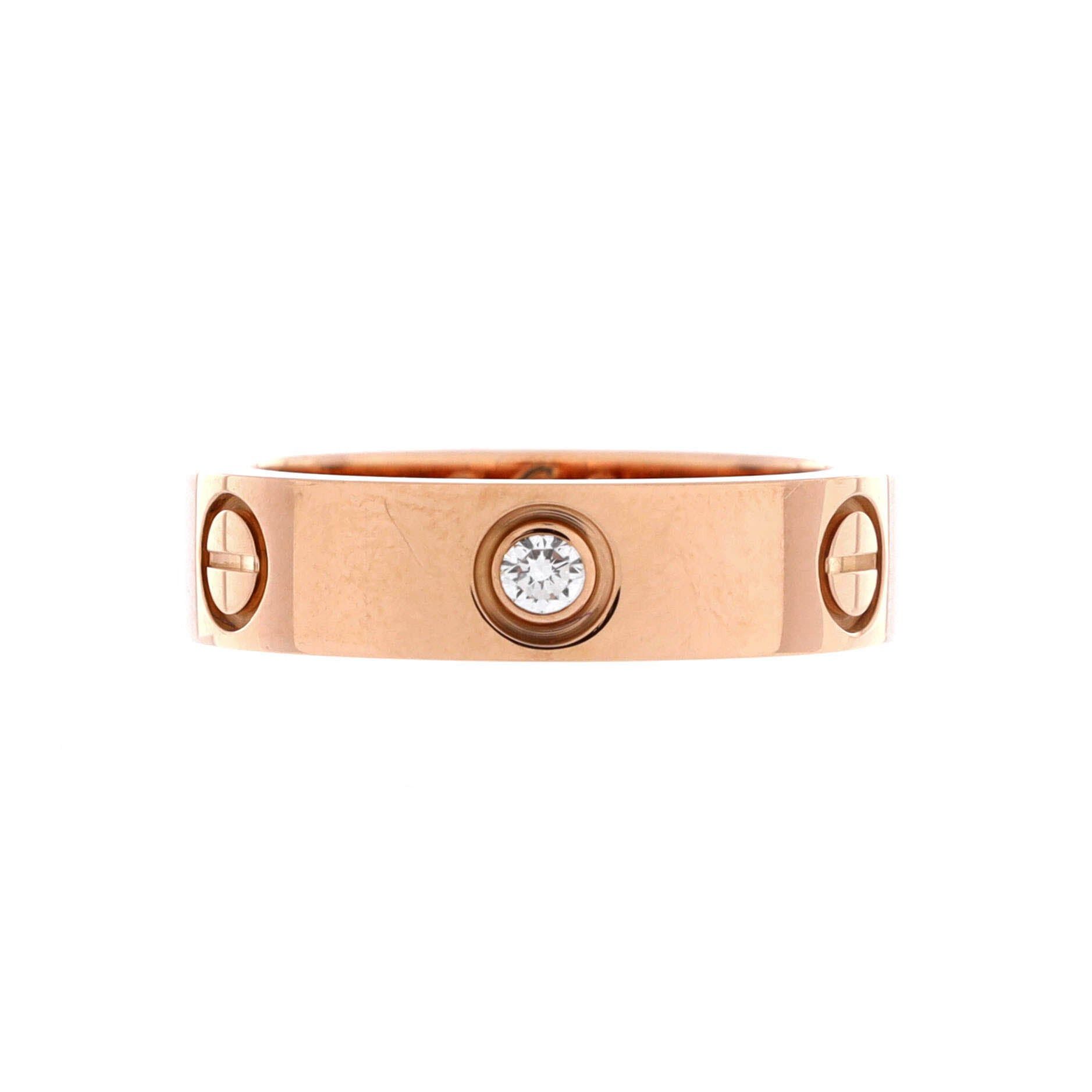 Cartier Love 3 Diamonds Band Ring Size ONE SIZE - 1 Thumbnail