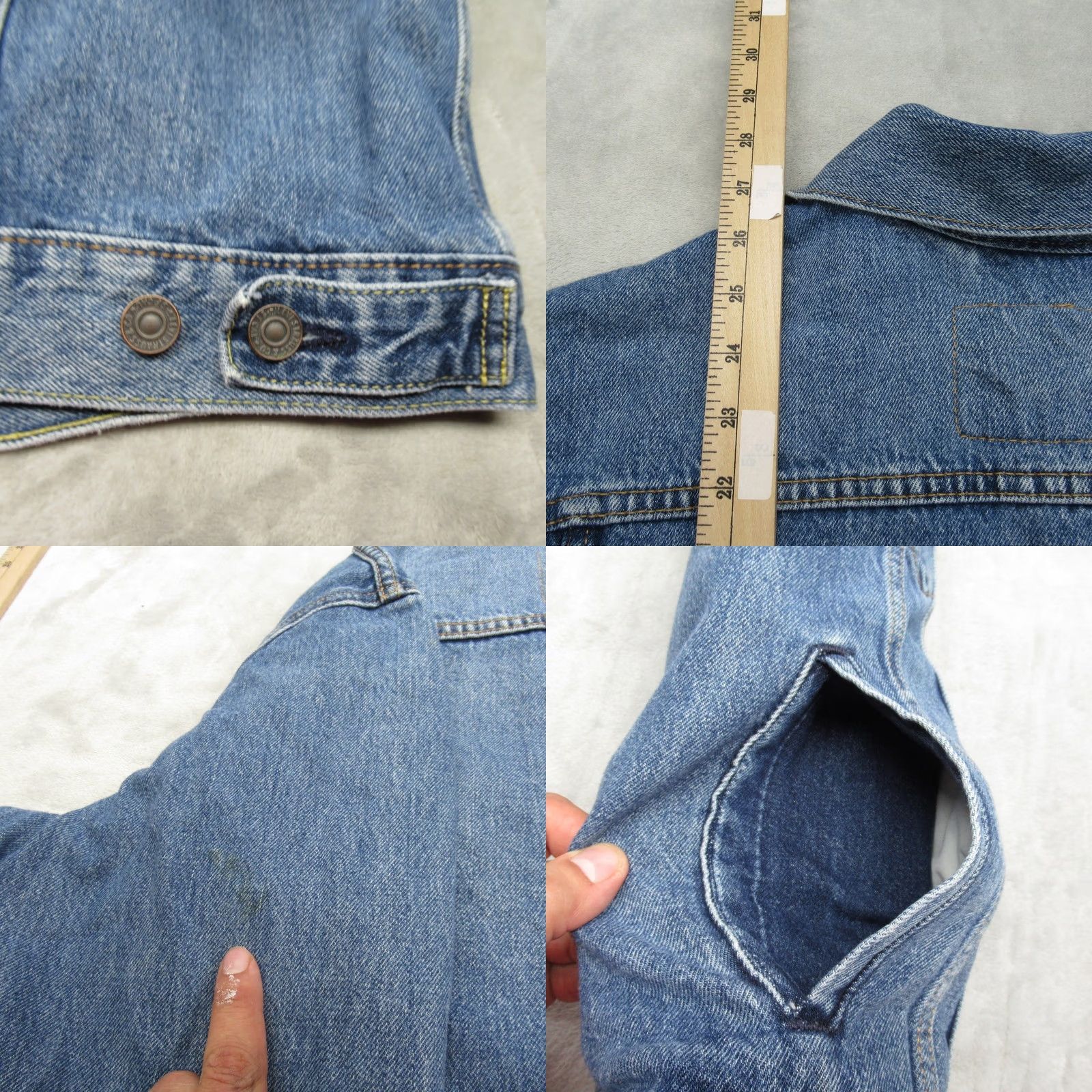 Levi's Levi's Denim Jacket Men XL Trucker Blue Vintage Premium Cotton Pockets Button Logo Denim Jacket Mens Size US XL / EU 56 / 4 - 8 Thumbnail