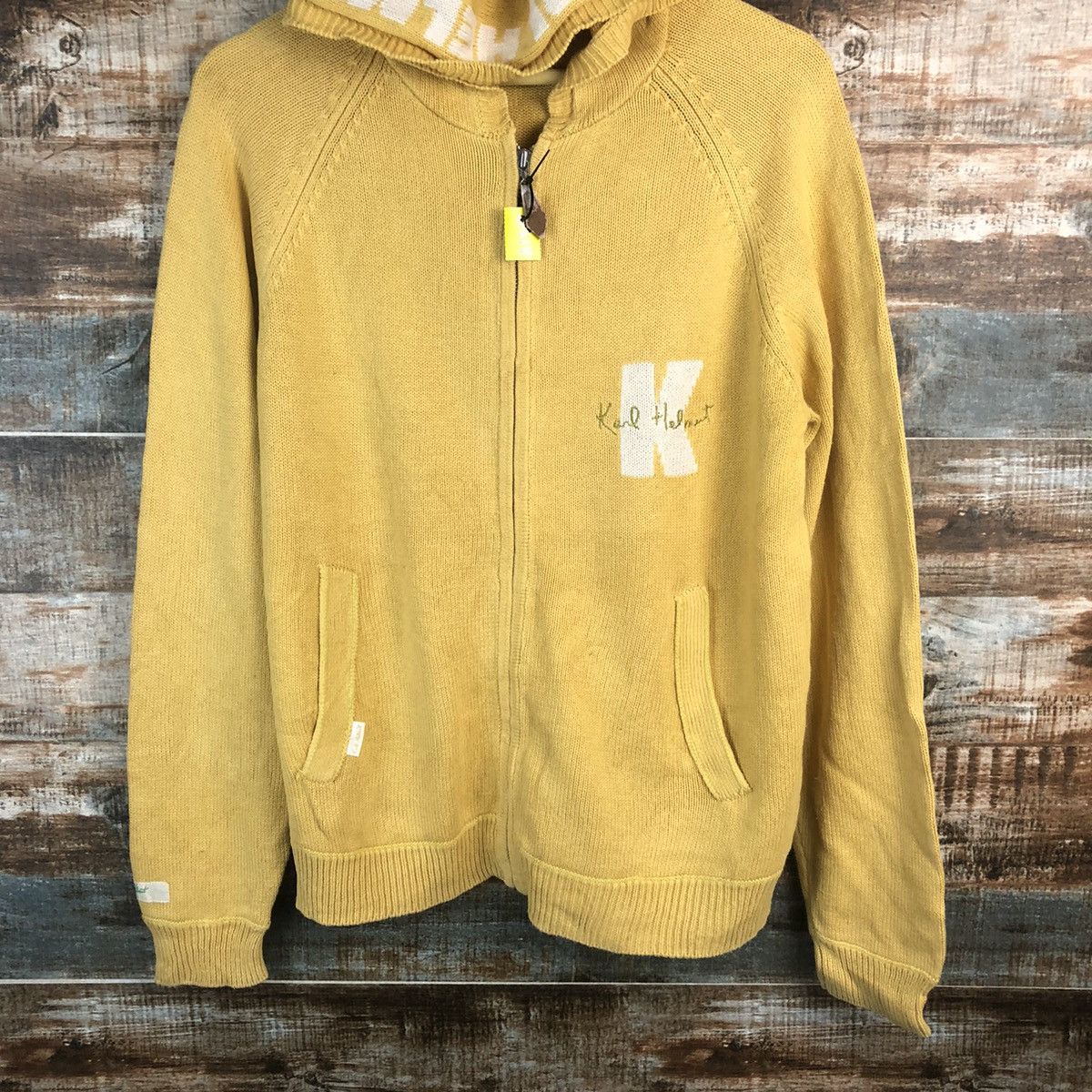 Karl Helmut Karl Helmut Yellow Hoodie Knitwear #A1852 Size M / US 6-8 / IT 42-44 - 3 Thumbnail