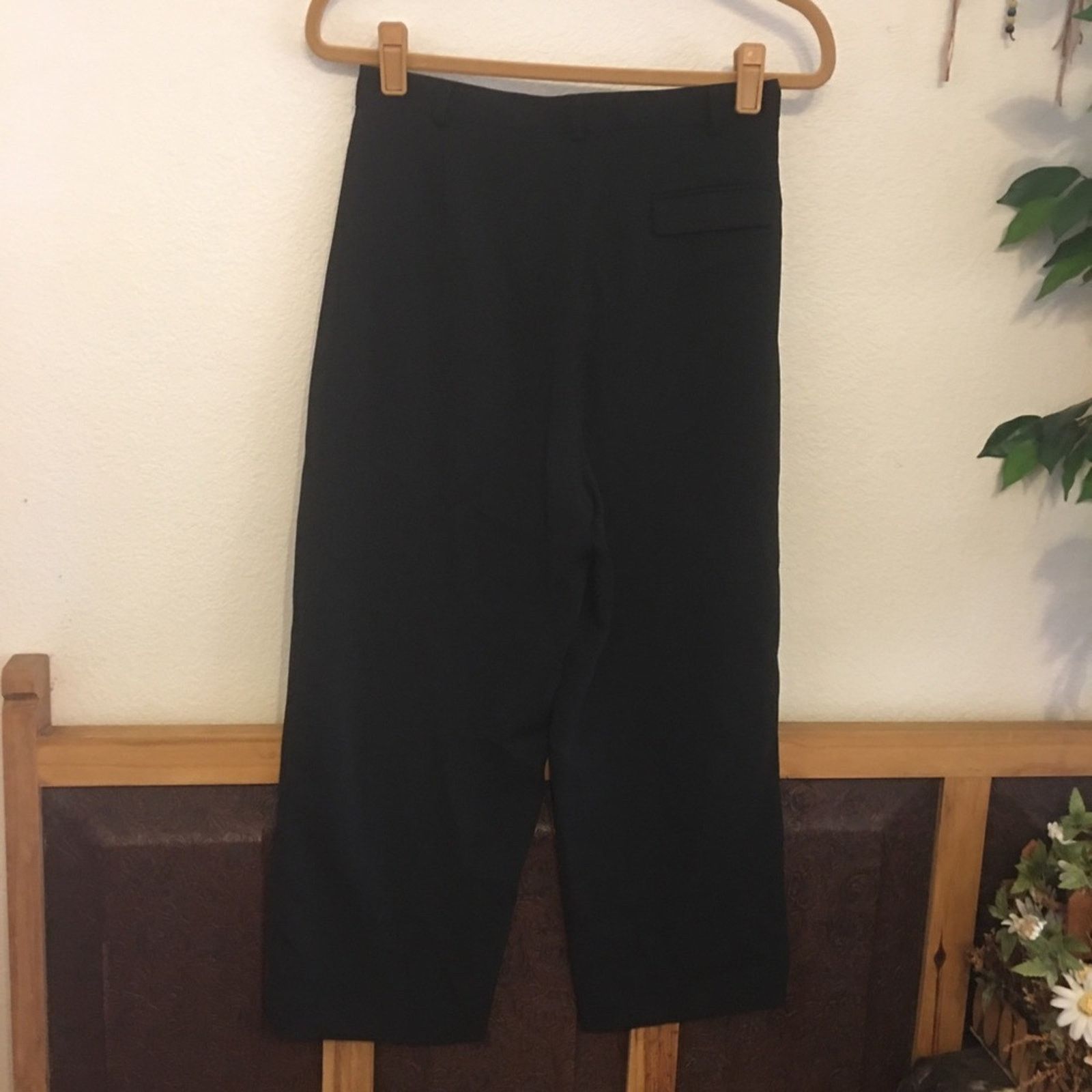 Vintage Yansi Fugel black wide leg cropped pant 12 Size 34" / US 12 / IT 48 - 4 Thumbnail