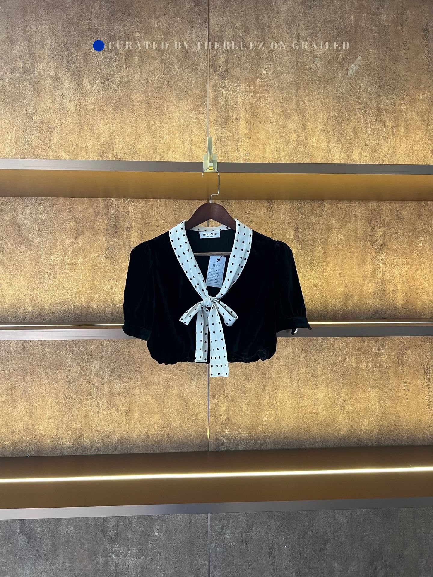 Miu Miu Miu Miu Velvet Polka Dot Bow Top Size M / US 6-8 / IT 42-44 - 1 Thumbnail