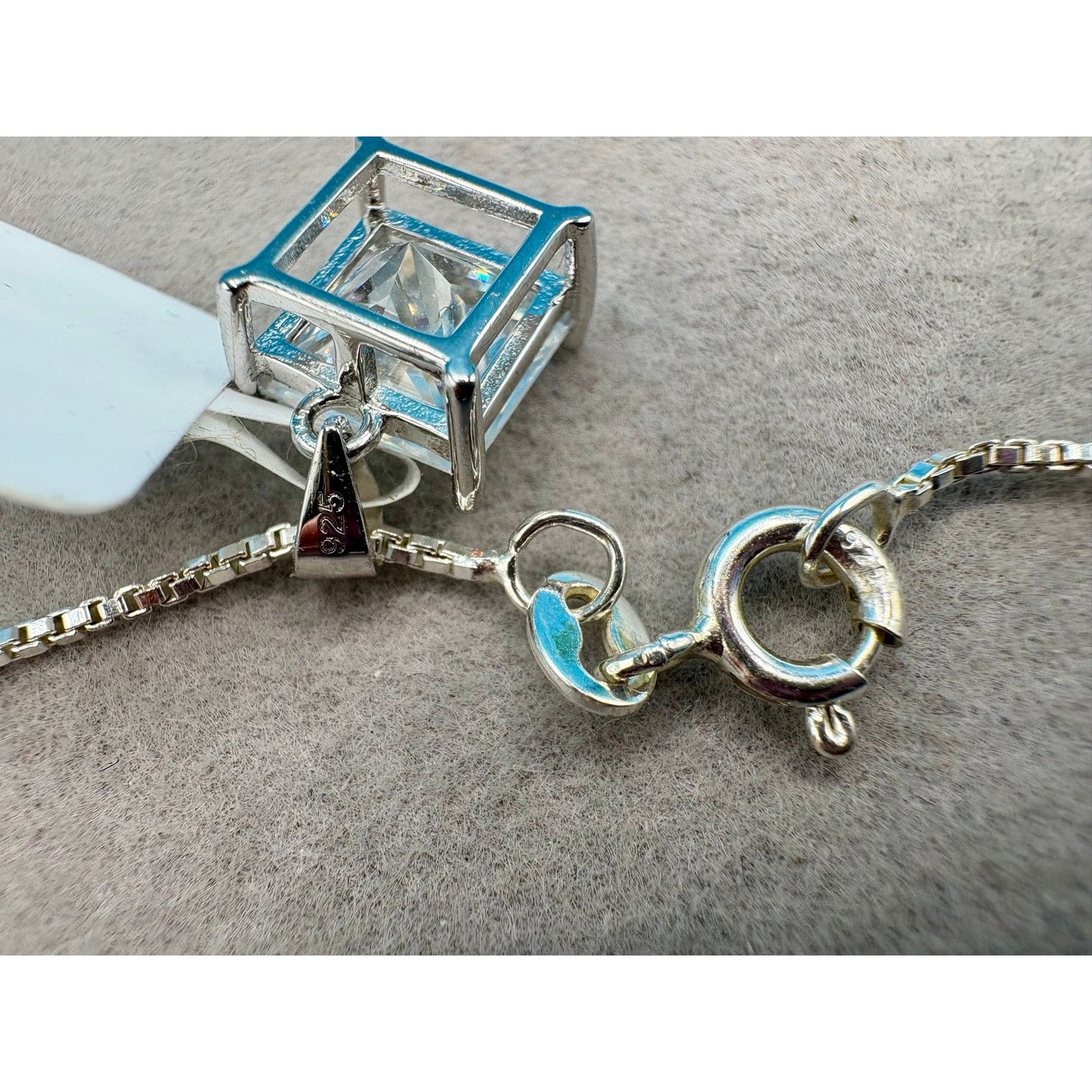 Jewelry 3CTW Moissanite 8mm Square Pendant 925 Sterling Silver NWT Size ONE SIZE - 5 Thumbnail
