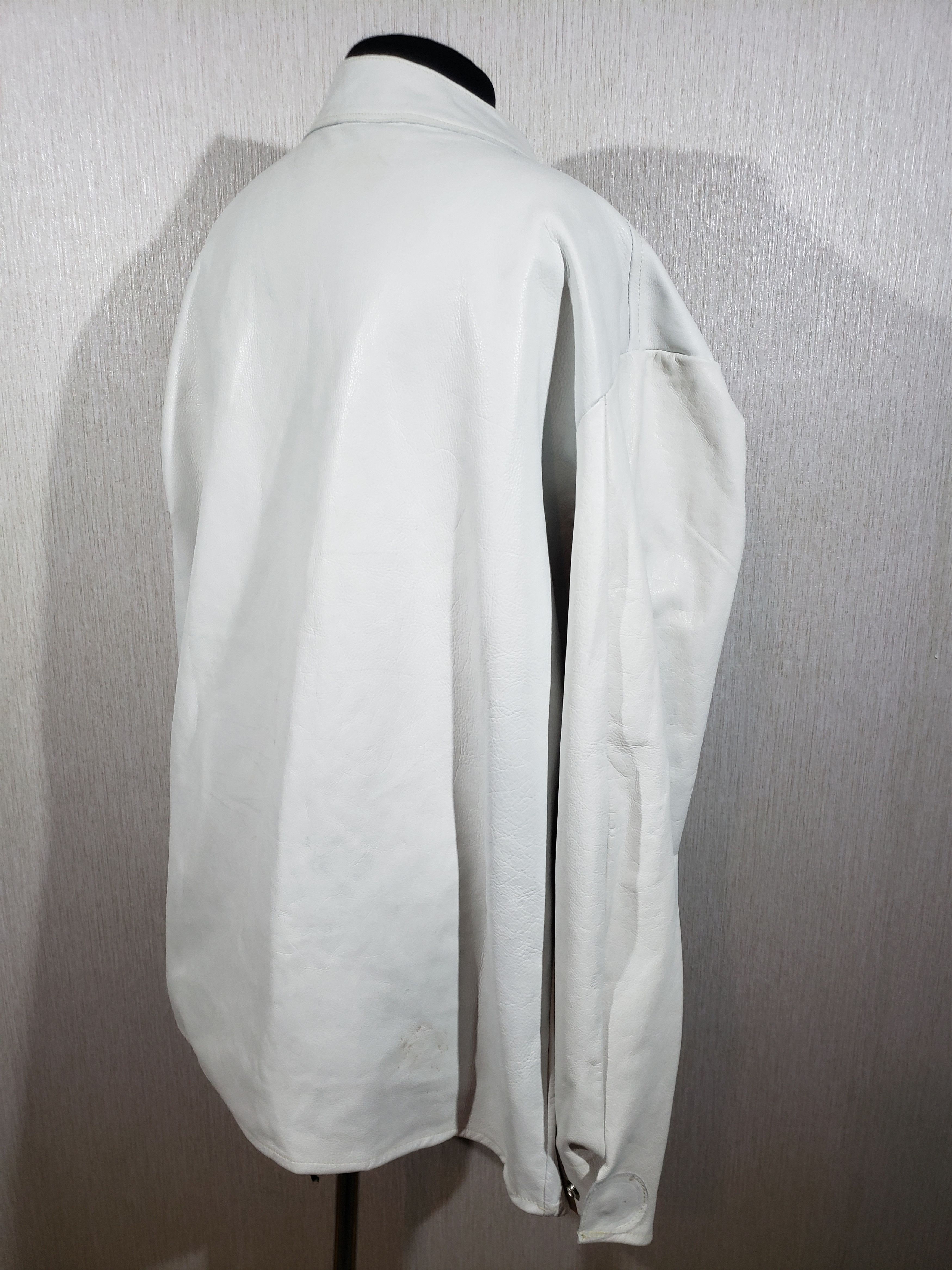 Other White leather men's shirt. Size US L / EU 52-54 / 3 - 5 Thumbnail