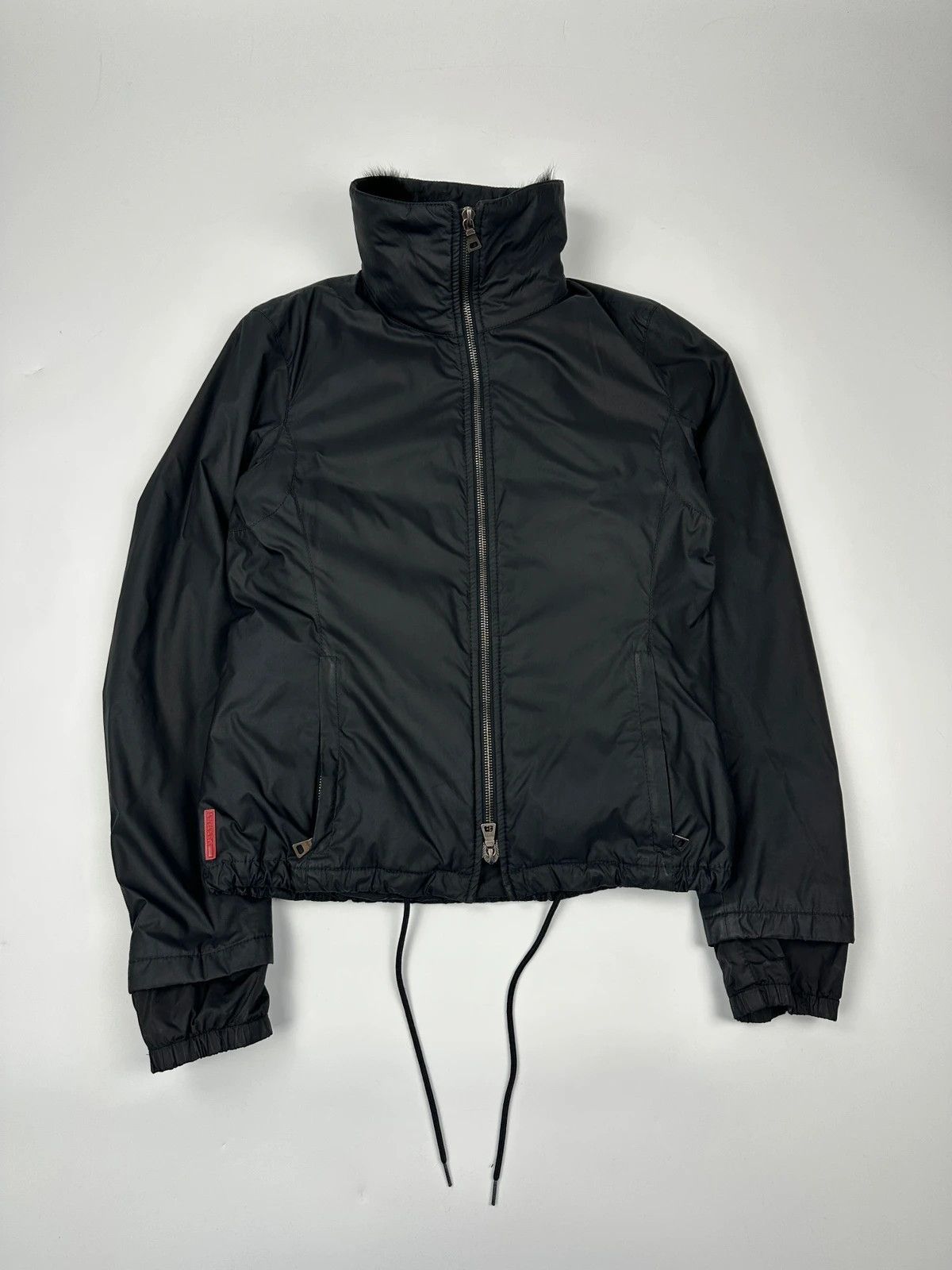 Prada Prada Sport FW2002 Black Nylon & Fur 2In1 Jacket Size S / US 4 / IT 40 - 1 Thumbnail