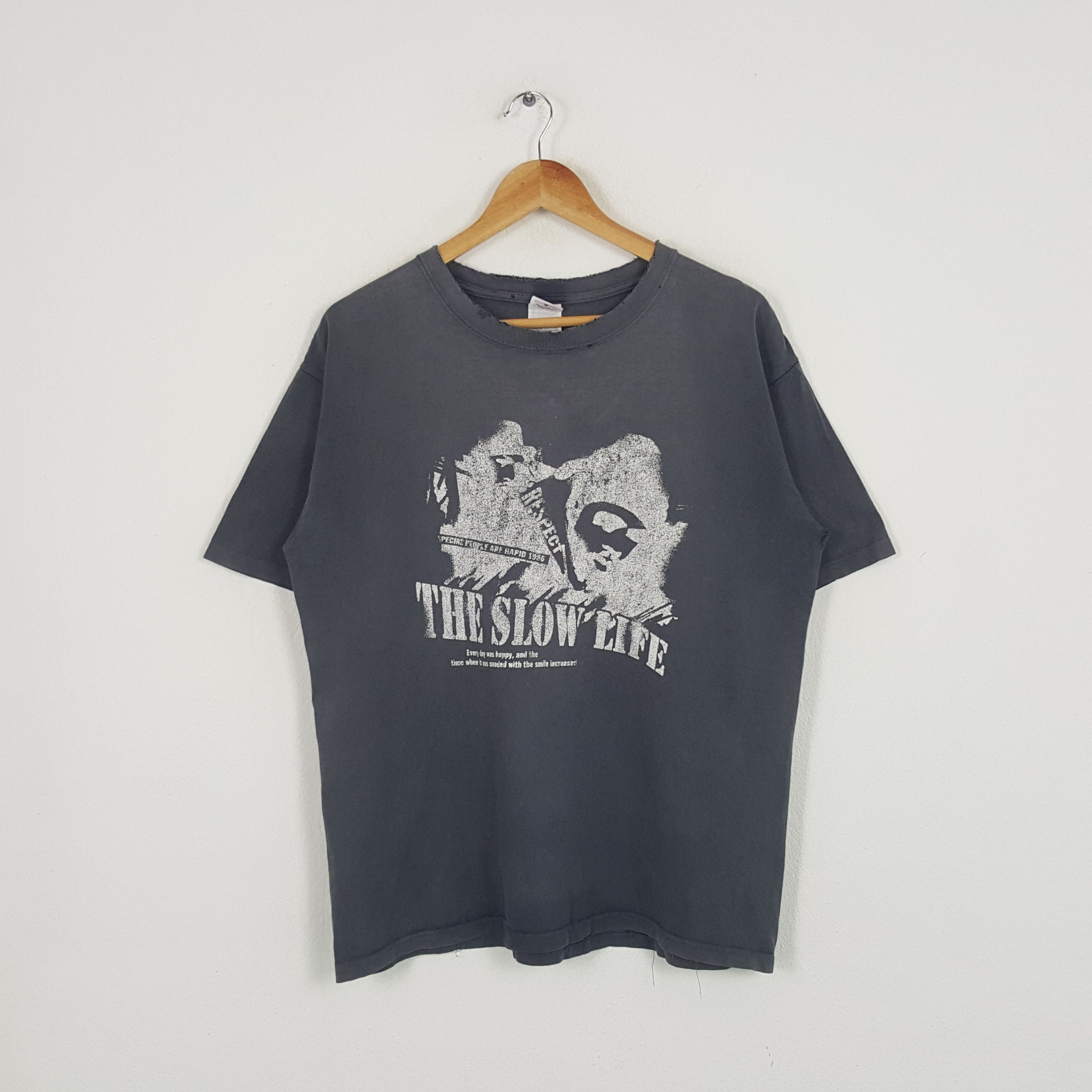 Vintage Vintage The Slow Life Distressed Tshirt Size US M / EU 48-50 / 2 - 1 Thumbnail