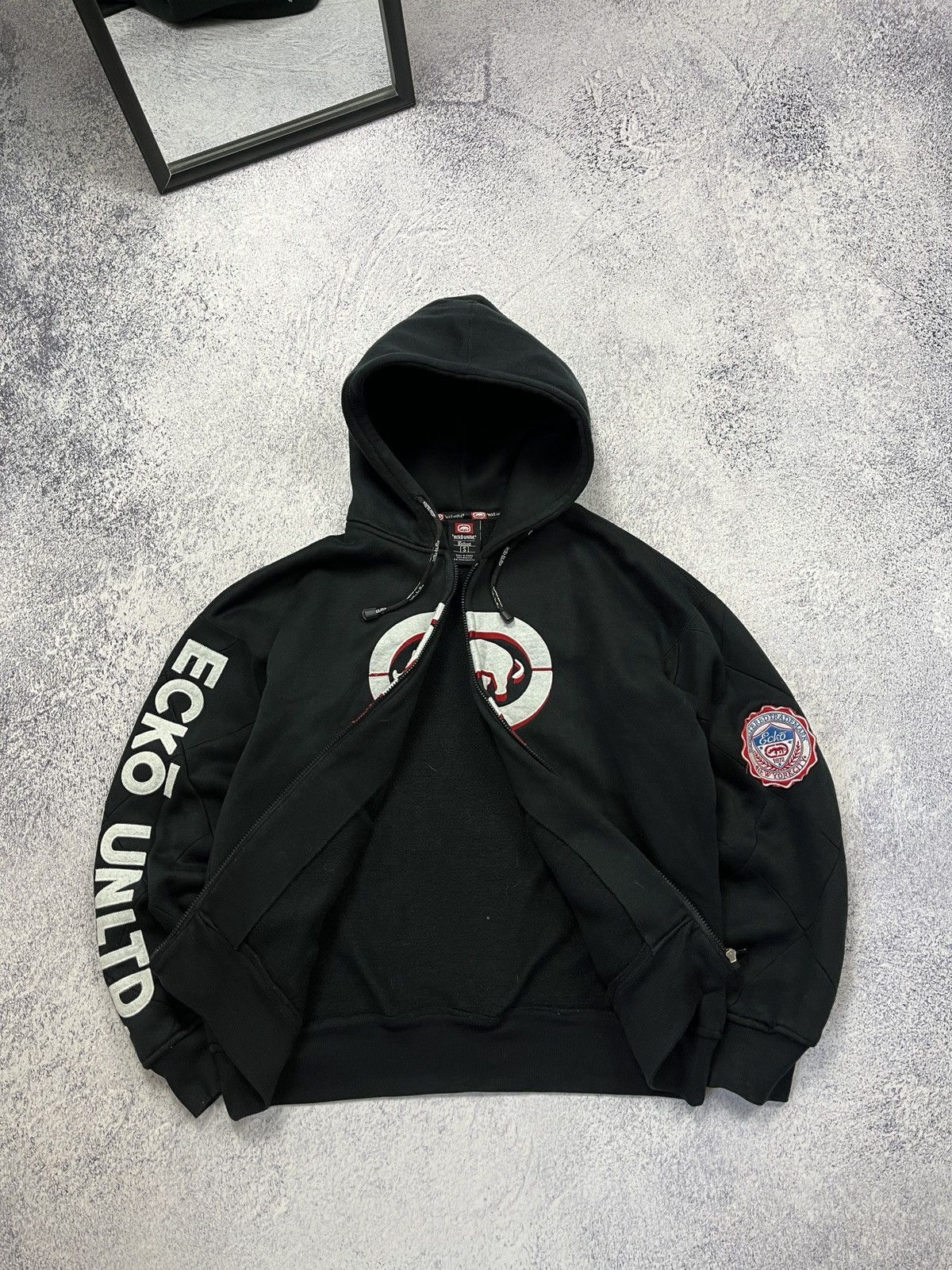 Ecko Unltd. × Vintage Vintage 00s Ecko Unltd Big Logo Embroidered Baggy Zip Hoodie Size US S / EU 44-46 / 1 - 10 Thumbnail