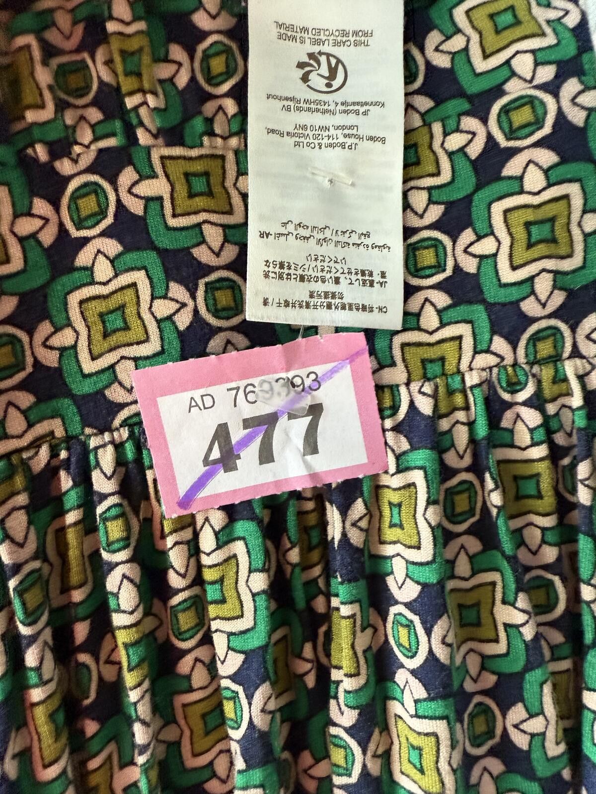 Other Boden Green Geometric Tile Fixed Wrap Jersey Maxi Dress Size XL / US 12-14 / IT 48-50 - 2 Thumbnail