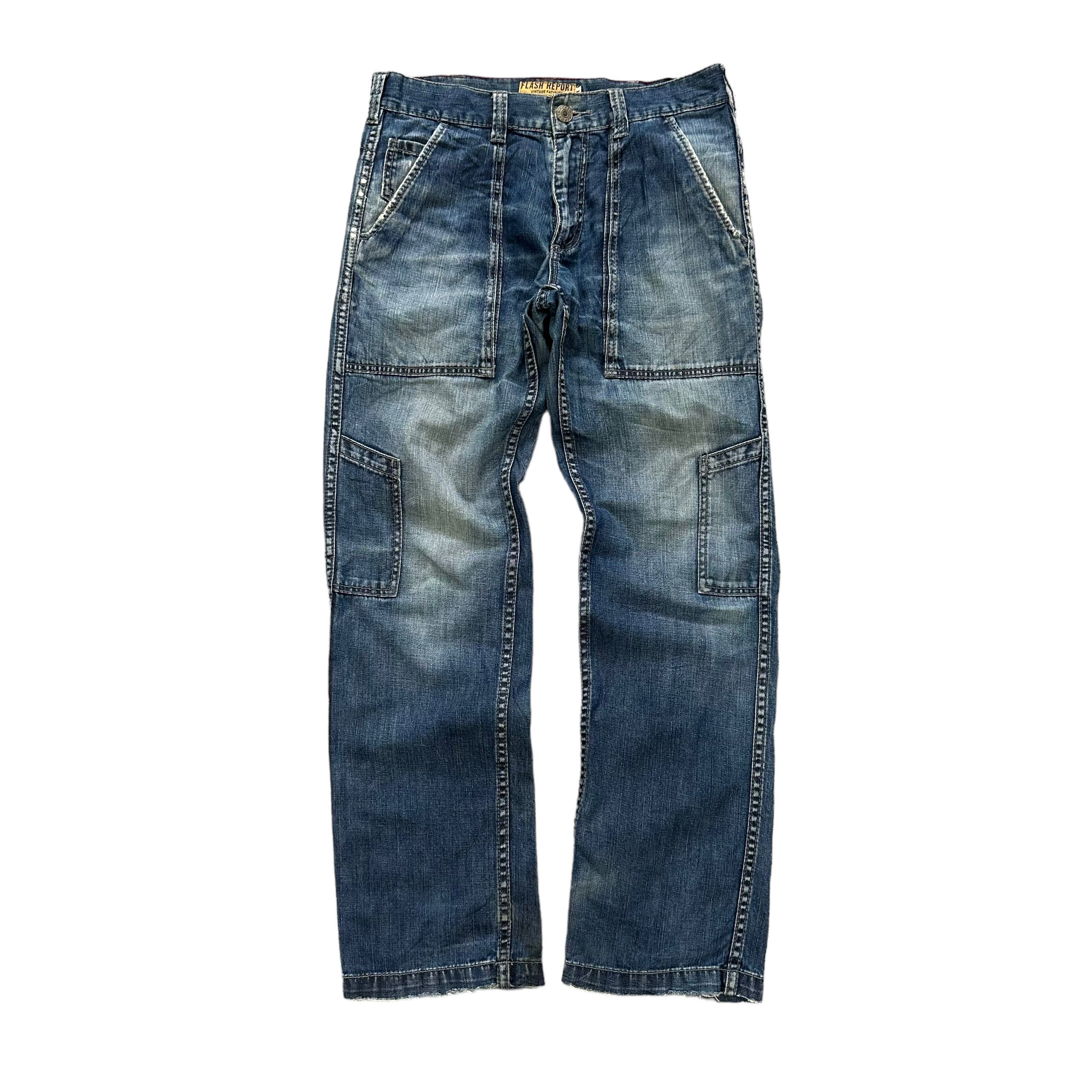Japanese Brand FLASH REPORT VINTAGE FATIGUES DENIM PANTS #8503-012 Size US 31 - 1 Thumbnail