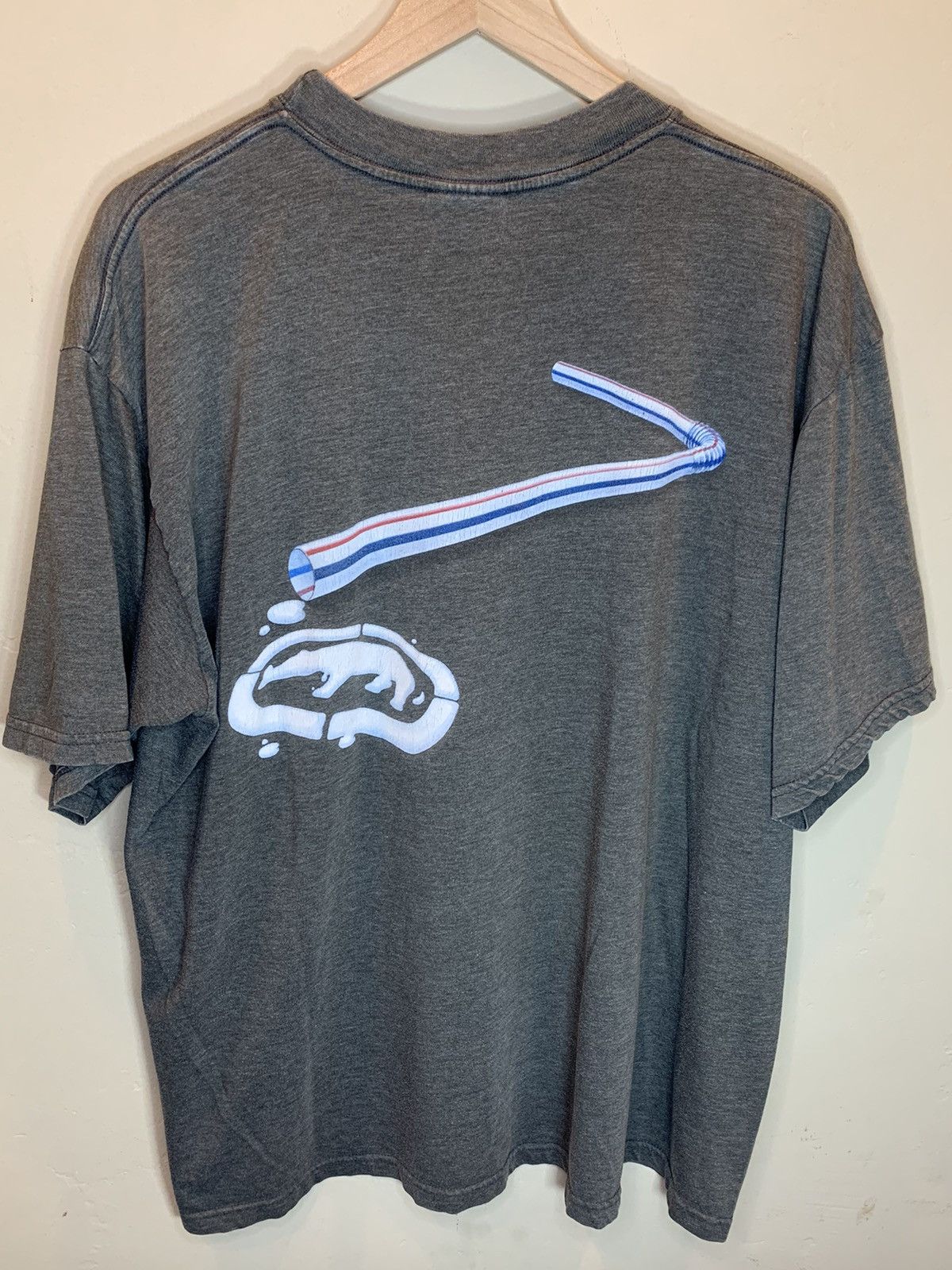 Ecko Unltd. *RARE* Vintage Ecko Unltd. Cream Carton Straw Art T-Shirt Size US XL / EU 56 / 4 - 2 Thumbnail