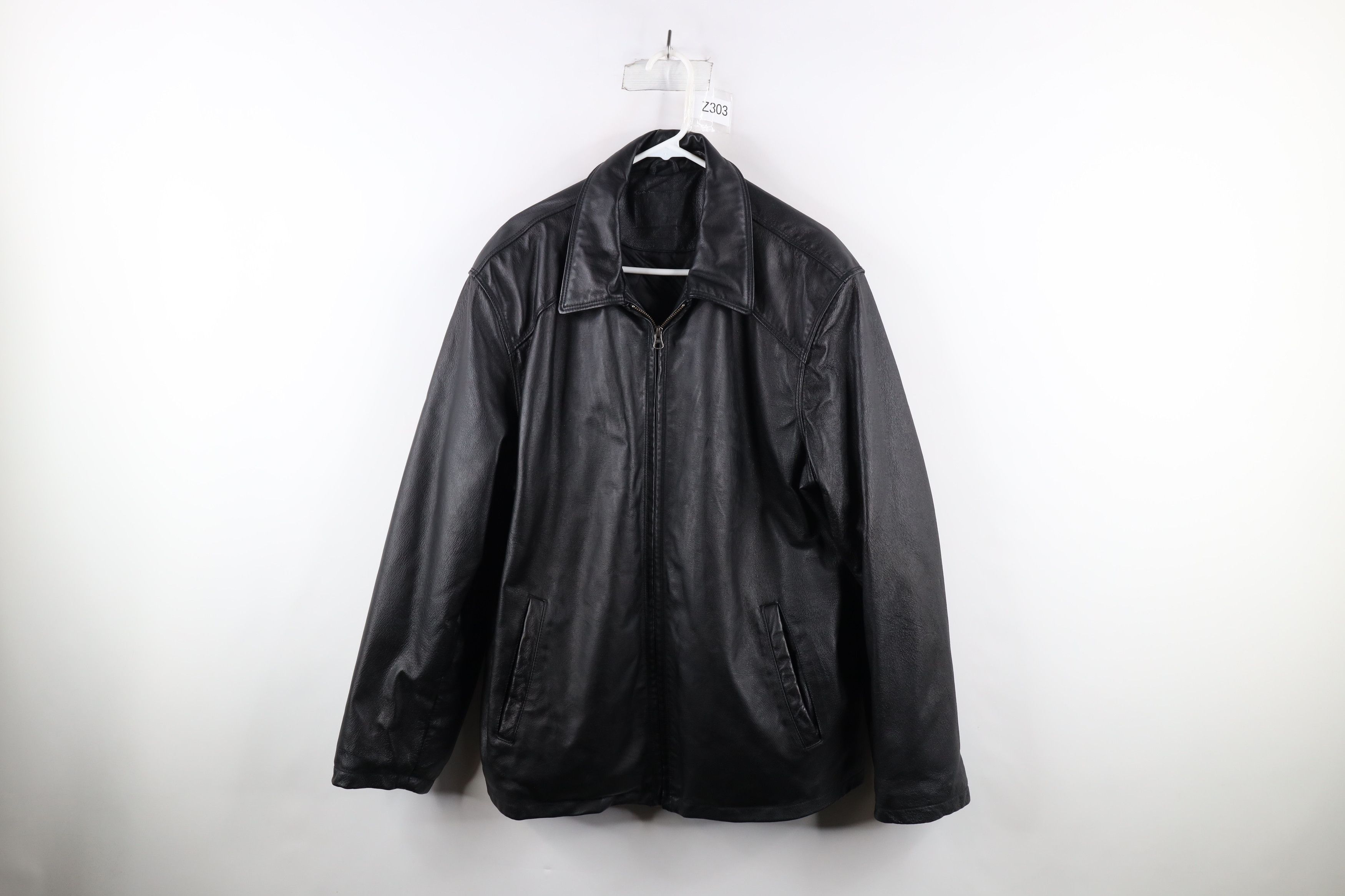 Vintage Vintage 90s Streetwear Leather Full Zip Bomber Jacket Black Size US L / EU 52-54 / 3 - 1 Thumbnail