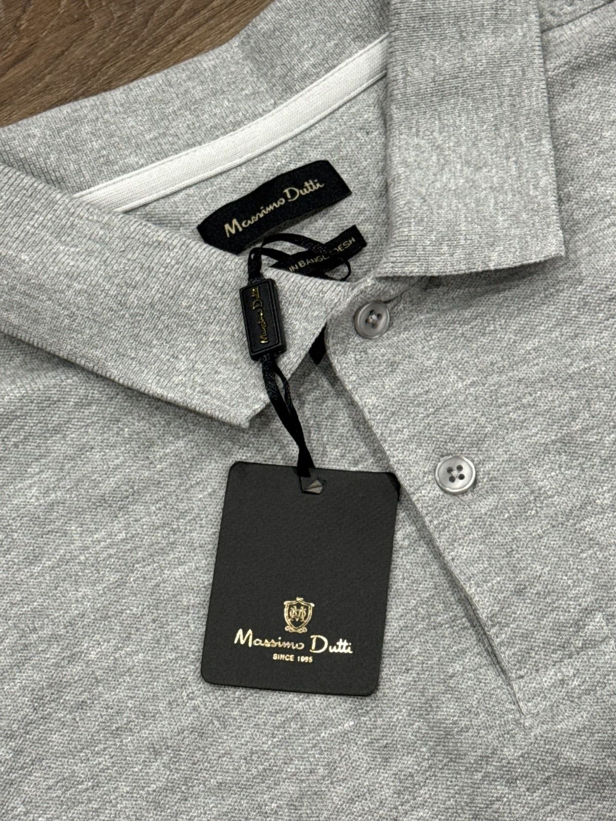 Massimo Dutti Massimo Dutti Grey Piqué Cotton Polo Shirt - Slim Fit - NWT Size US M / EU 48-50 / 2 - 4 Thumbnail
