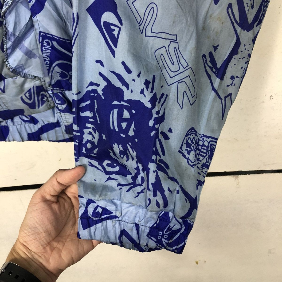Quiksilver 🔥VINTAGE BOMBER JACKET ZIPPER QUICKSILVER OVERPRINT Size US L / EU 52-54 / 3 - 17 Thumbnail