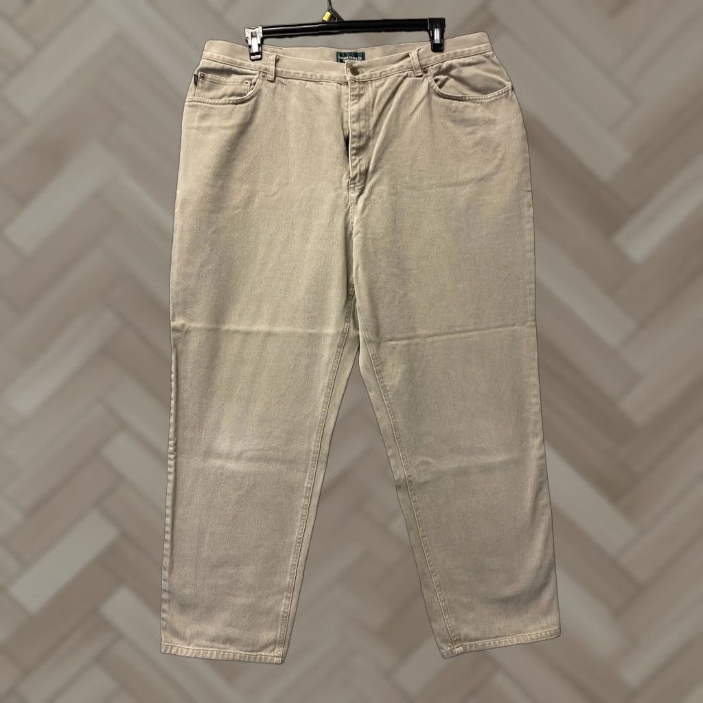 Ralph Lauren Ralph Lauren Jeans Women's 22W Tan Cotton Straight Casual Pants with Pockets Size 40" / US 18 - 1 Thumbnail