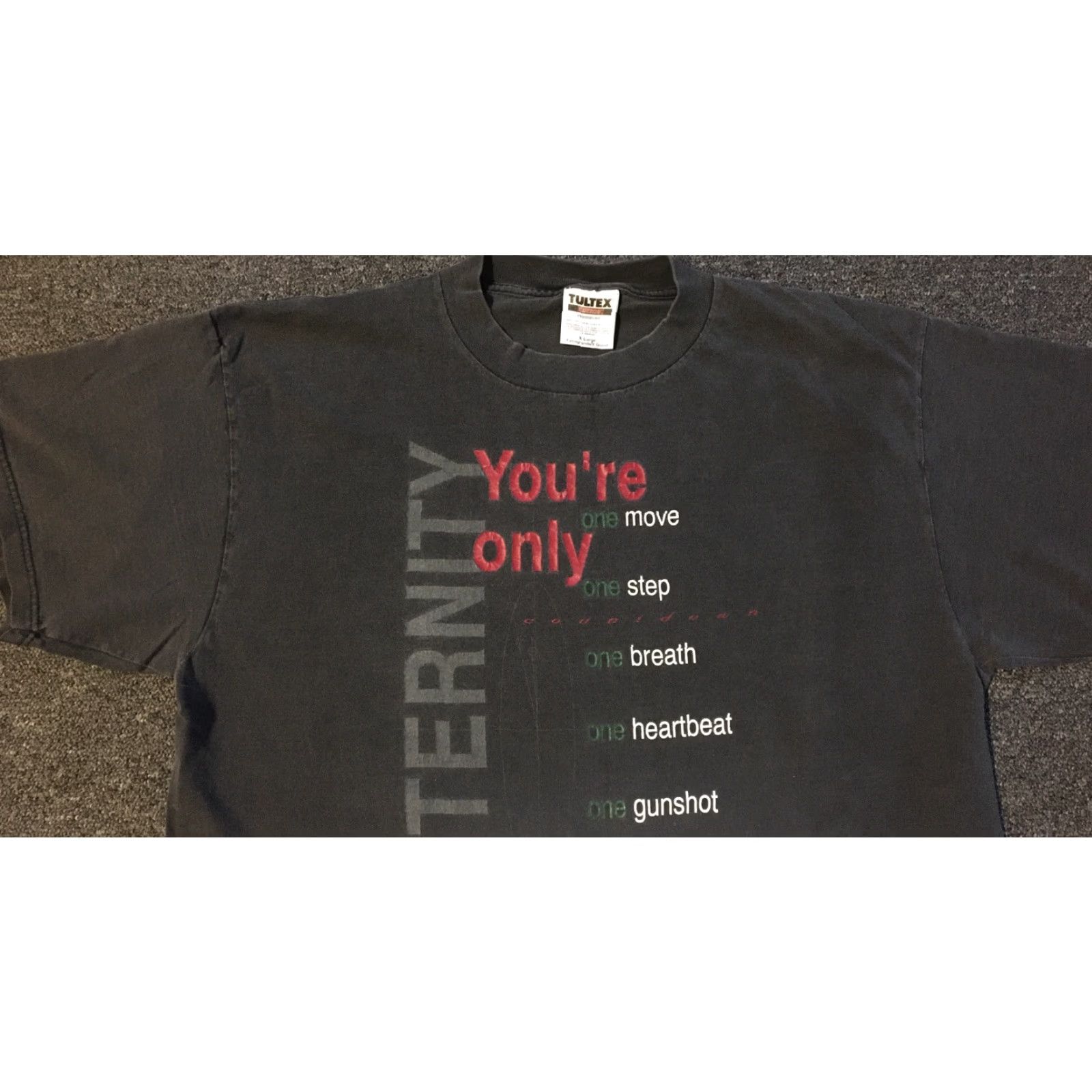 Tultex VINTAGE 90s Eternity Faded Shirt XL Black T-Shirt Men XL Funny Grunge Punk Religion Jesus Christ Size US XL / EU 56 / 4 - 7 Thumbnail