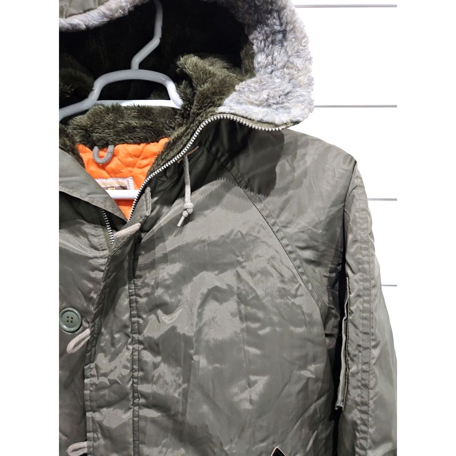 Vintage VINTAGE Cimarron Green Satin Hooded Puffer Jacket Mens Large Army Bomber Jacket Men Regular Satin Hooded Winter 26" 22" Pit to Pit Size US L / EU 52-54 / 3 - 2 Thumbnail
