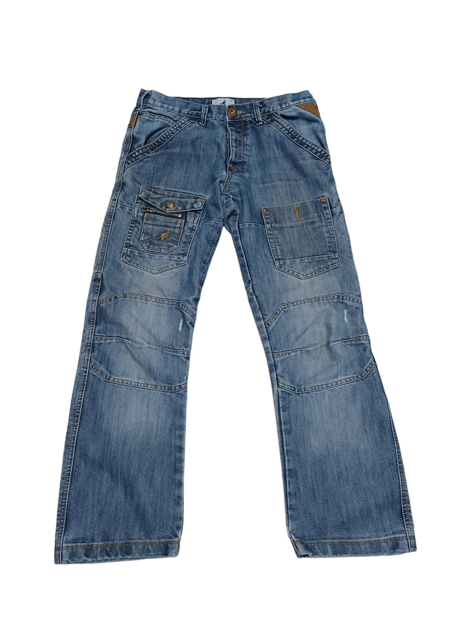 Kangol KANGOL FANTASTIC CARGO MULTIPOCKET AVANTGARDE JEANS DIRTY Size US 30 / EU 46 - 1 Thumbnail