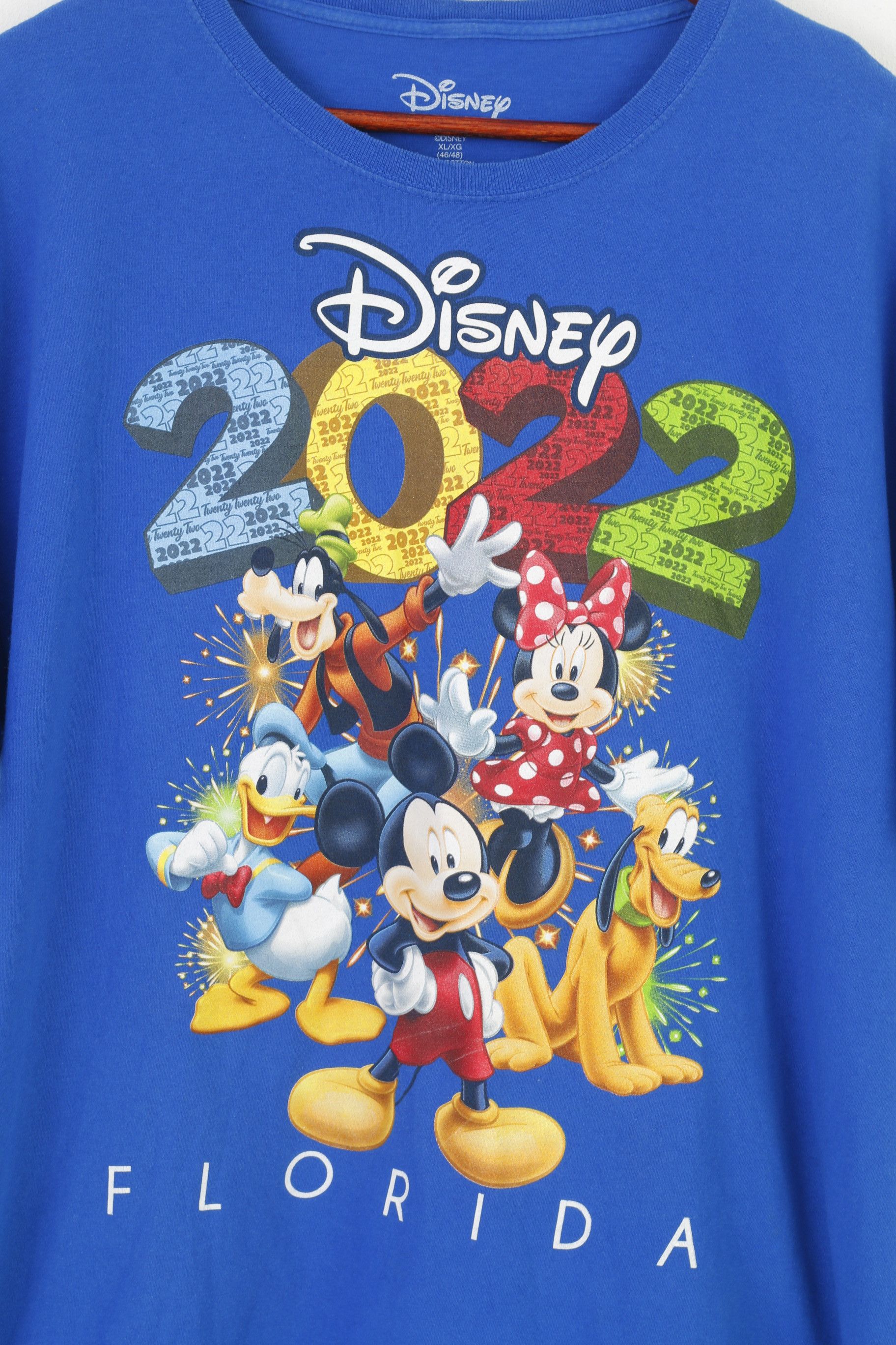 Disney Disney Men XL T-Shirt Blue Crew Neck Short Sleeve 10695 Size US XL / EU 56 / 4 - 4 Thumbnail