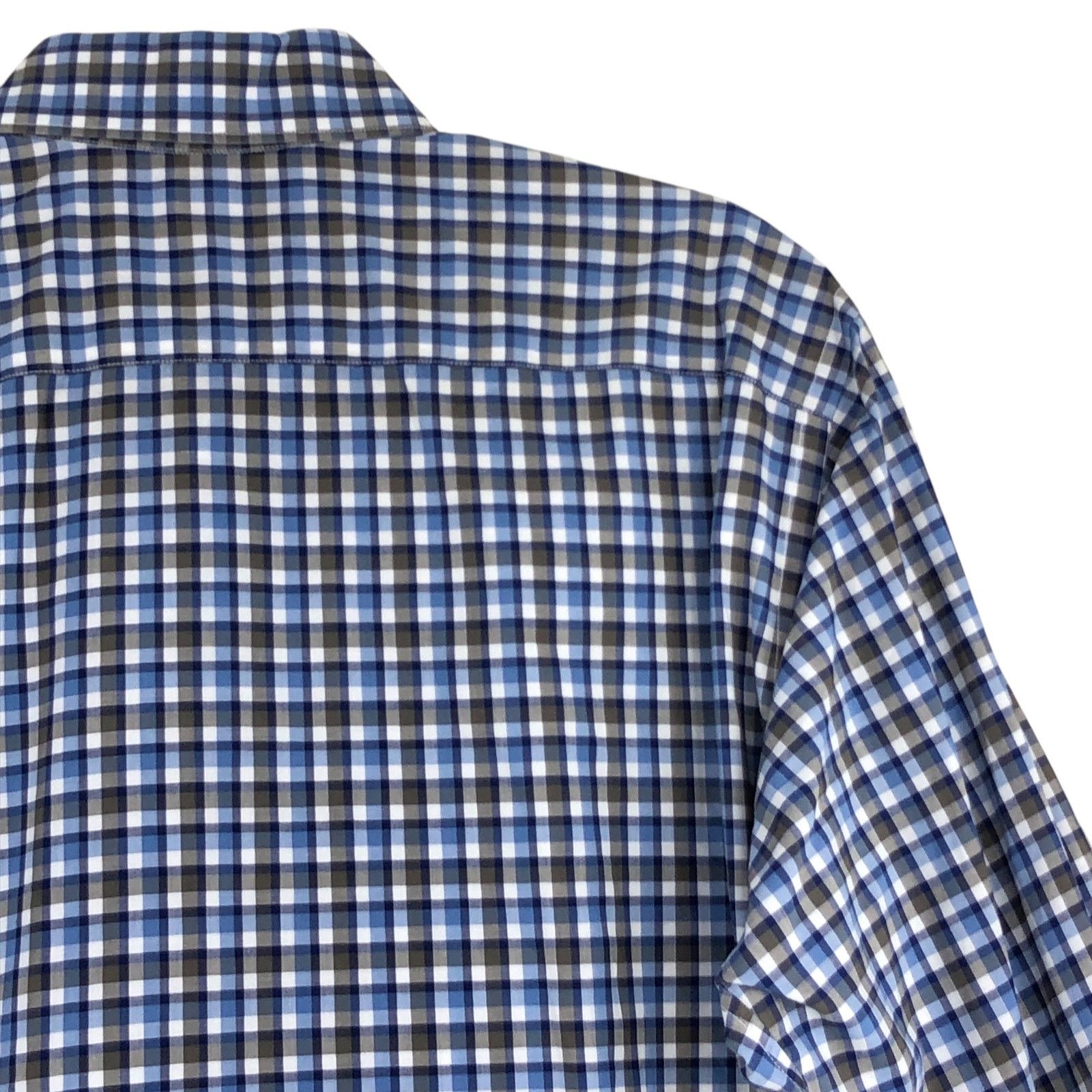 Canali Canali Size L Shirt Casual Button Down Plaid Check Blue Gray Size US L / EU 52-54 / 3 - 14 Thumbnail