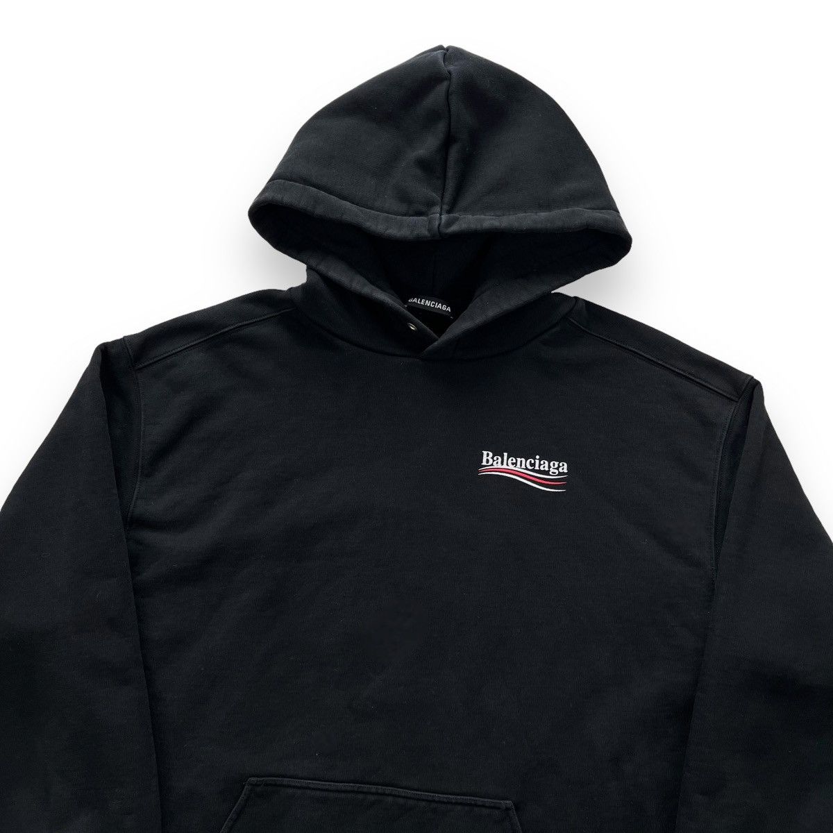 image of Balenciaga Campaign Logo Black Hoodie, Men's (Size 2XL)