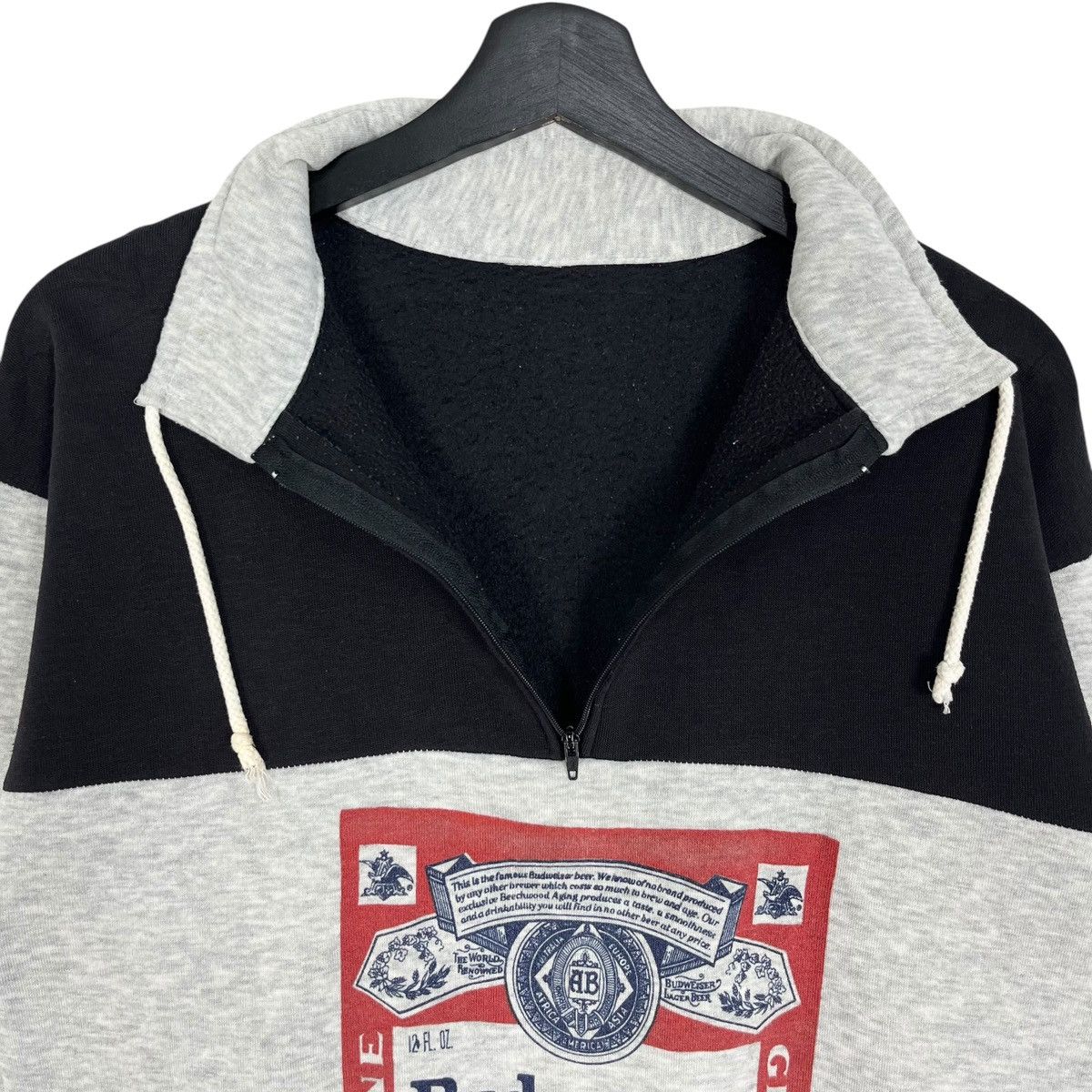 Budweiser × Vintage Vintage 90s Budweiser Half Zipper Anorak Sweatshirt Size US M / EU 48-50 / 2 - 5 Thumbnail