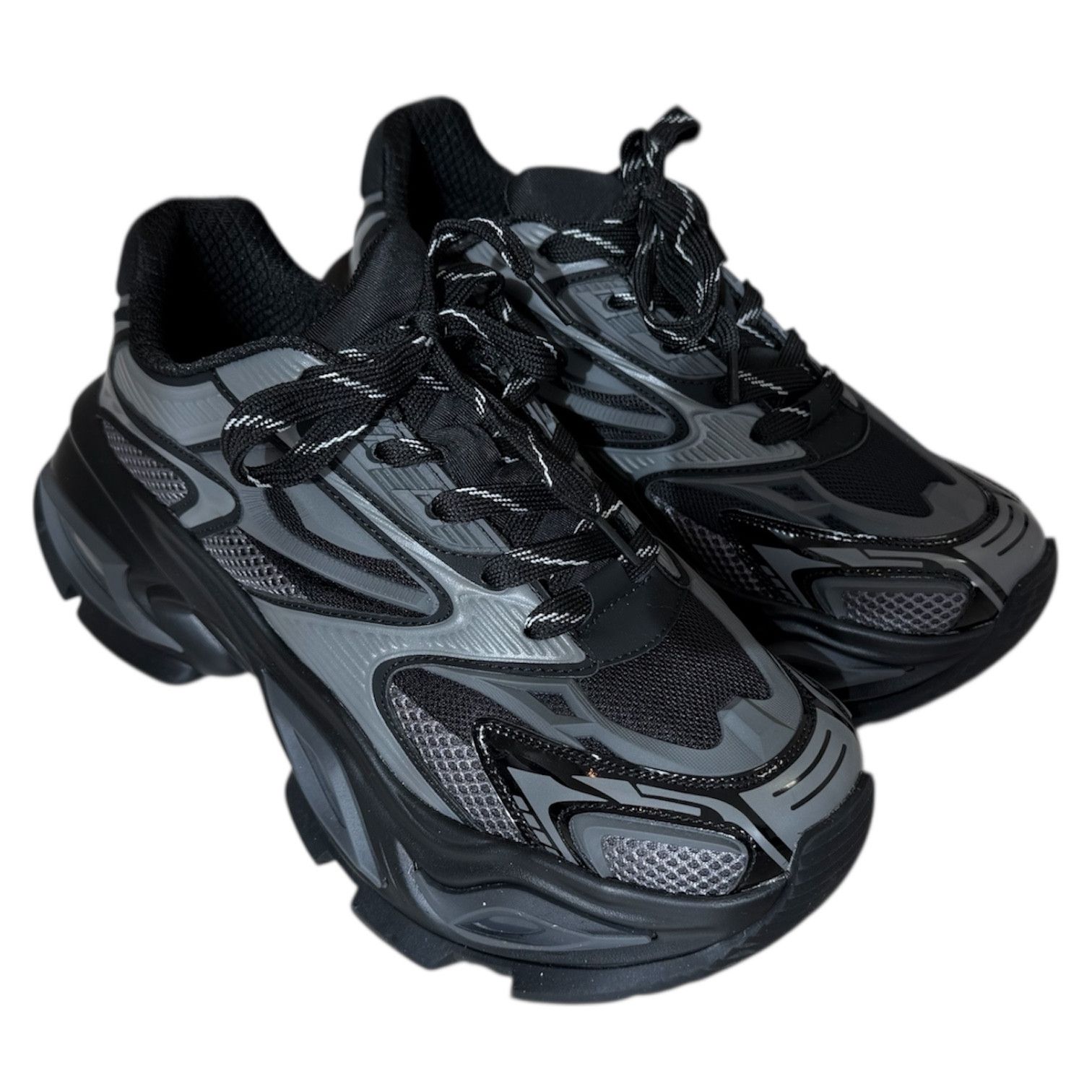 Japanese Brand A’GEM ARULE Chunky Sneaker Black Grey Japan 28 Size US 10 / EU 43 - 2 Thumbnail