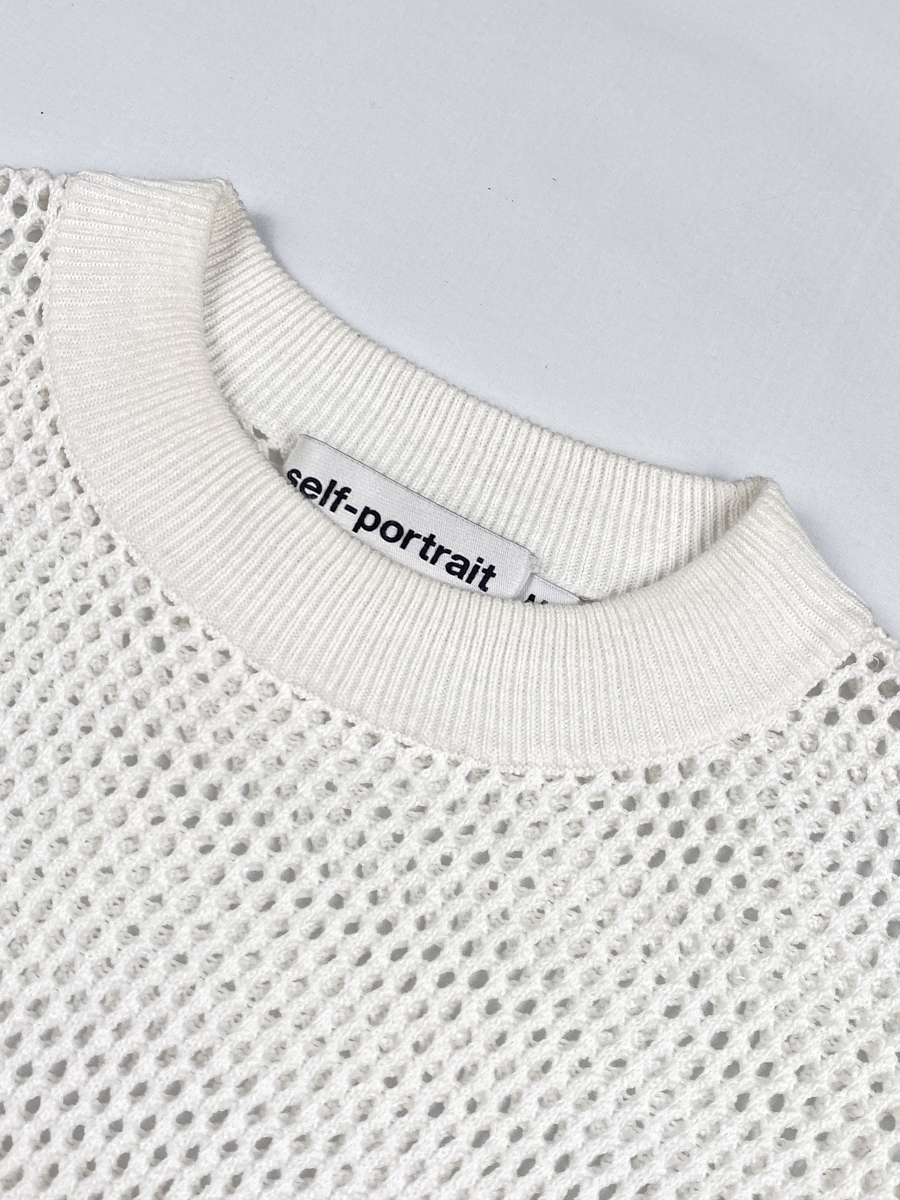 Self-Portrait Frill Cold Shoulder Knit Top Size M / US 6-8 / IT 42-44 - 10 Thumbnail