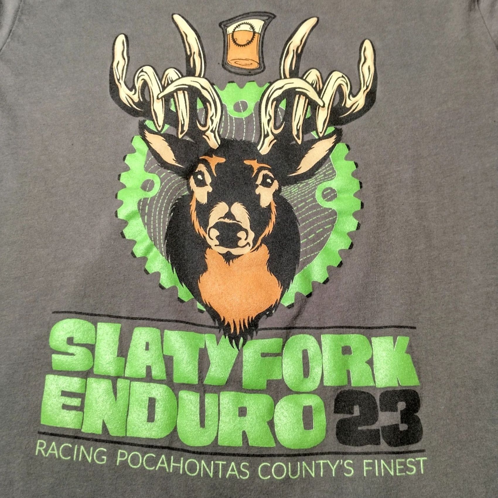 Vintage MTB Race Shirt Gray Small Men Slatyfork Enduro 23 Mountain Bike West Virginia Racing Bike Size US S / EU 44-46 / 1 - 2 Thumbnail