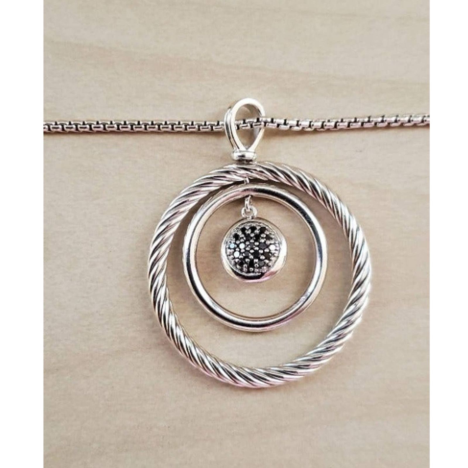 David Yurman David Yurman Black Diamonds Sterling Silver Necklace 925 Size ONE SIZE - 4 Thumbnail
