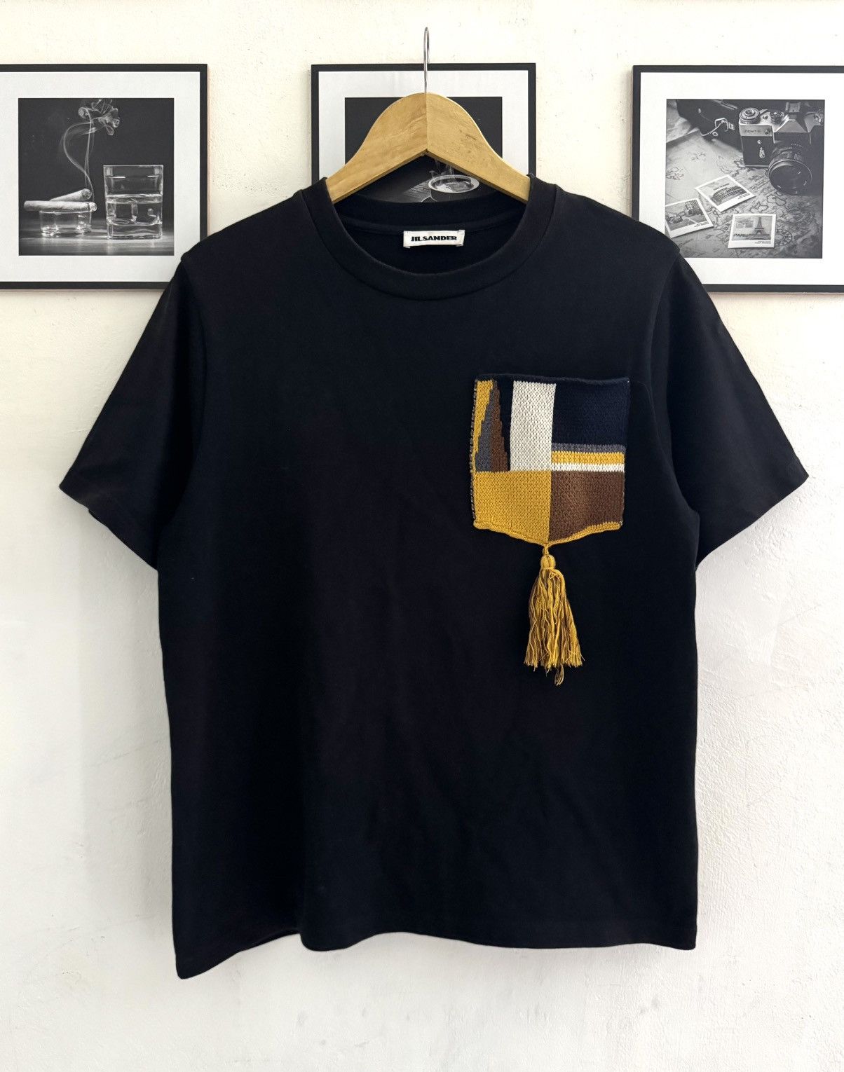 Jil Sander Jil Sander Black Pocket Tassel Tshirt Size US XS / EU 42 / 0 - 1 Thumbnail