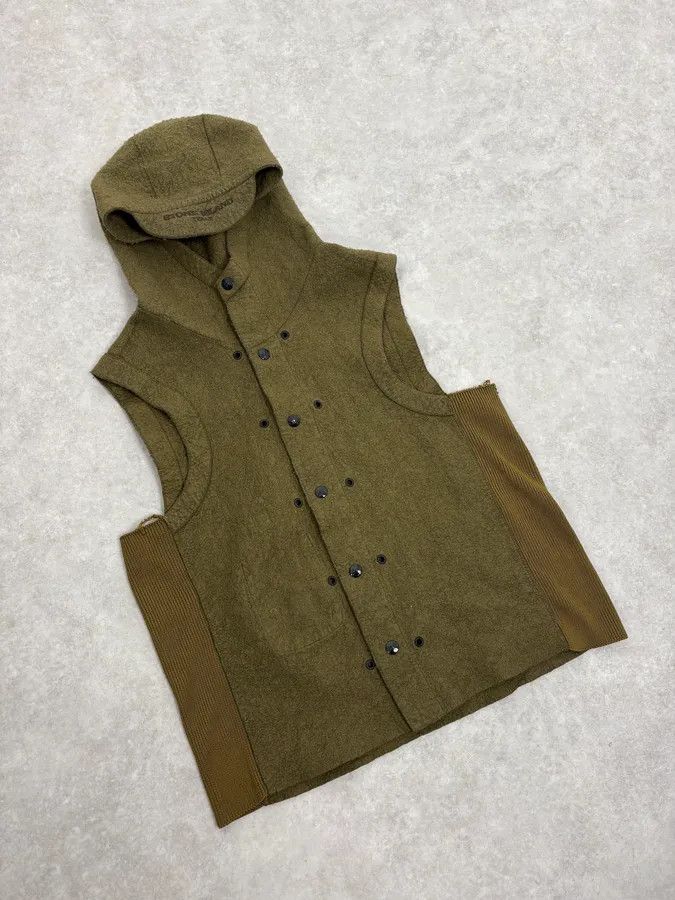 Stone Island Stone Island Sleeveless Hooded Khaki Vest Jacket Size US S / EU 44-46 / 1 - 4 Thumbnail