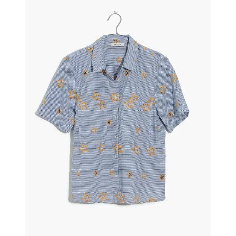 Madewell Madewell Star Embroidered Striped Shirt XS Size XS / US 0-2 / IT 36-38 - 6 Thumbnail