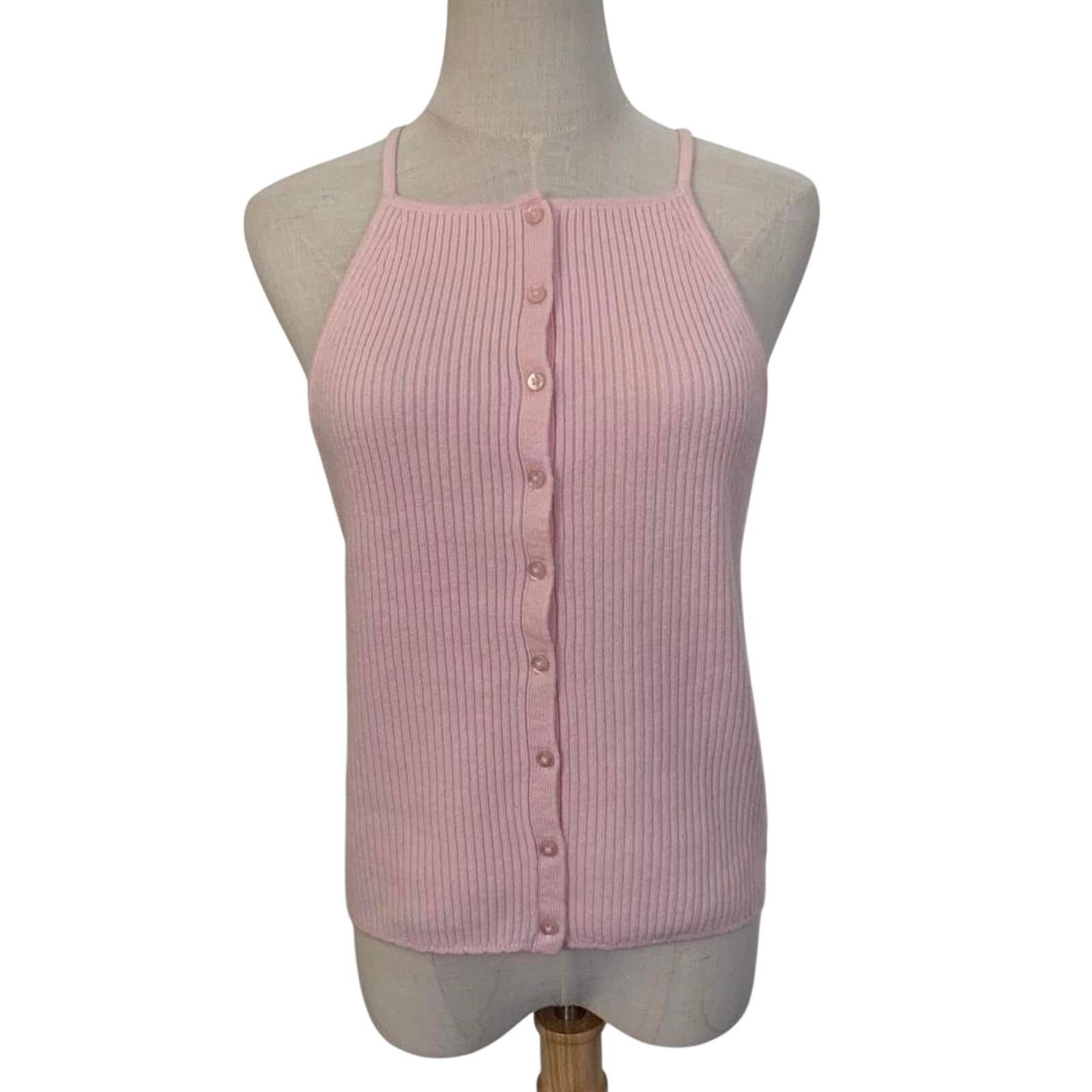Anthropologie New Anthropologie Wool & Cashmere Button Sweater Tank Size L / US 10 / IT 46 - 2 Thumbnail