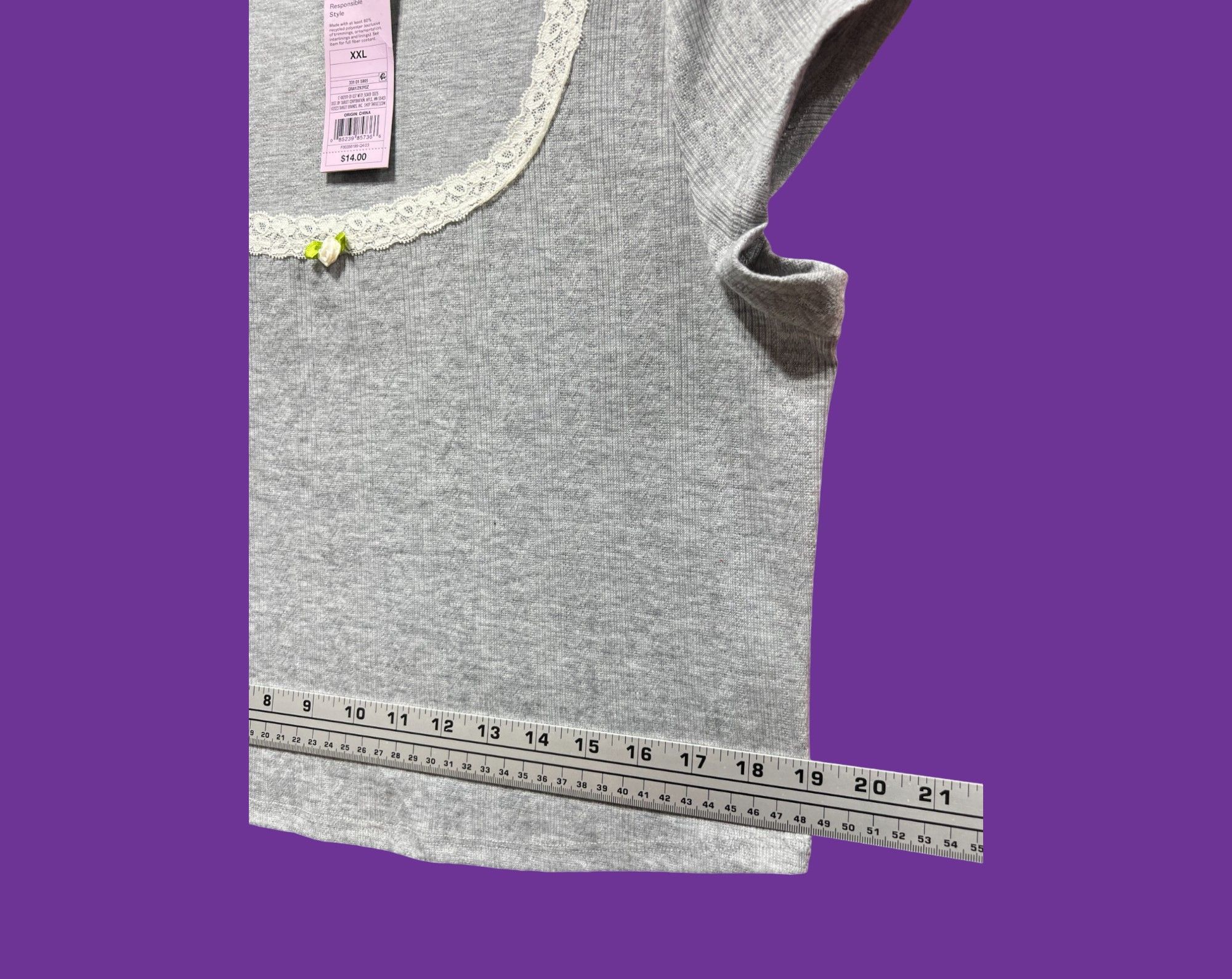 Other Wild fable - Women's Short Sleeve Pointelle Rosette T-Shirt Size XXL / US 16-18 / IT 52-54 - 6 Thumbnail
