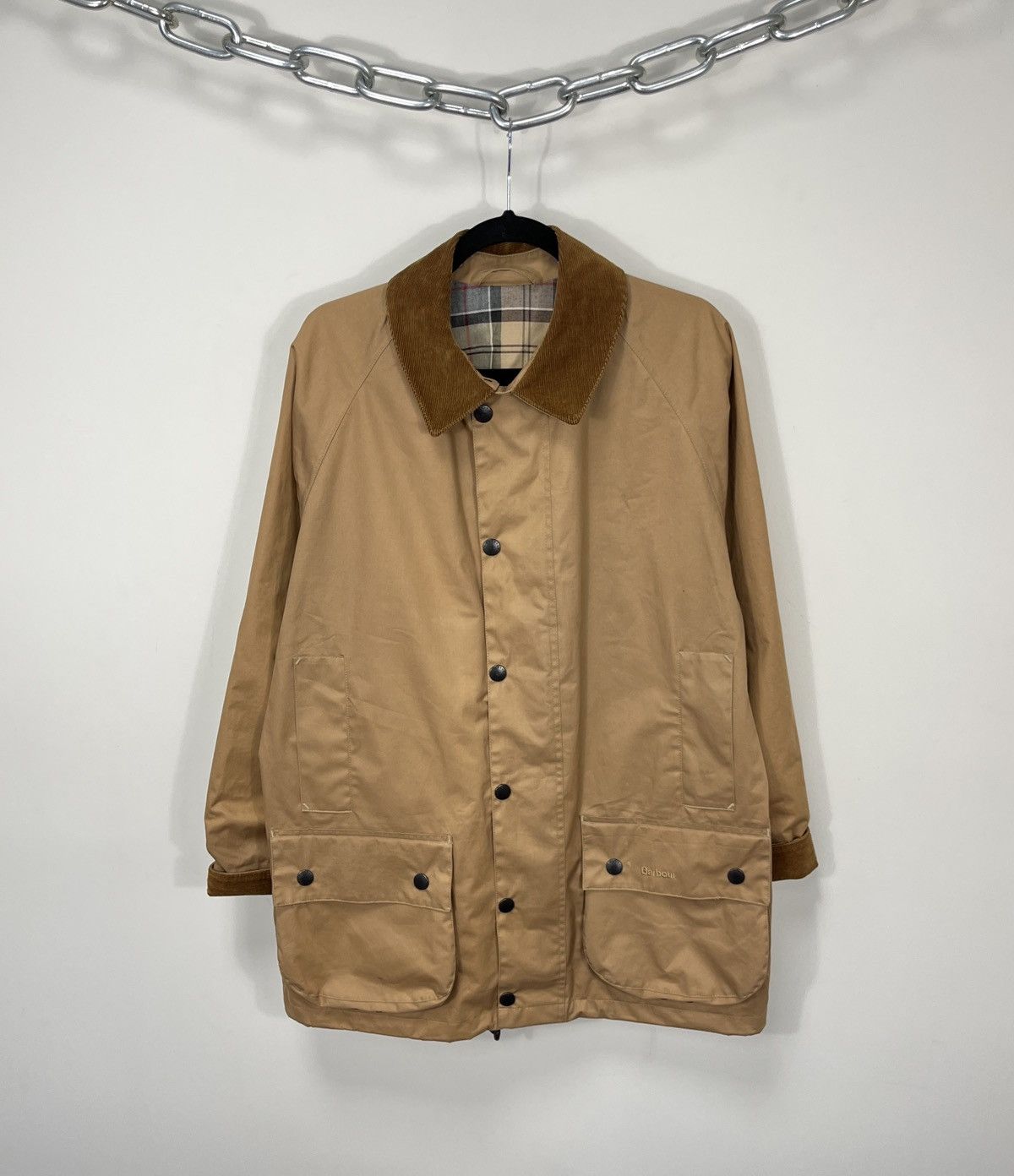image of Barbour Lightweight Beaufort Cream Heritage Jacket Coat, Men's (Size Medium)