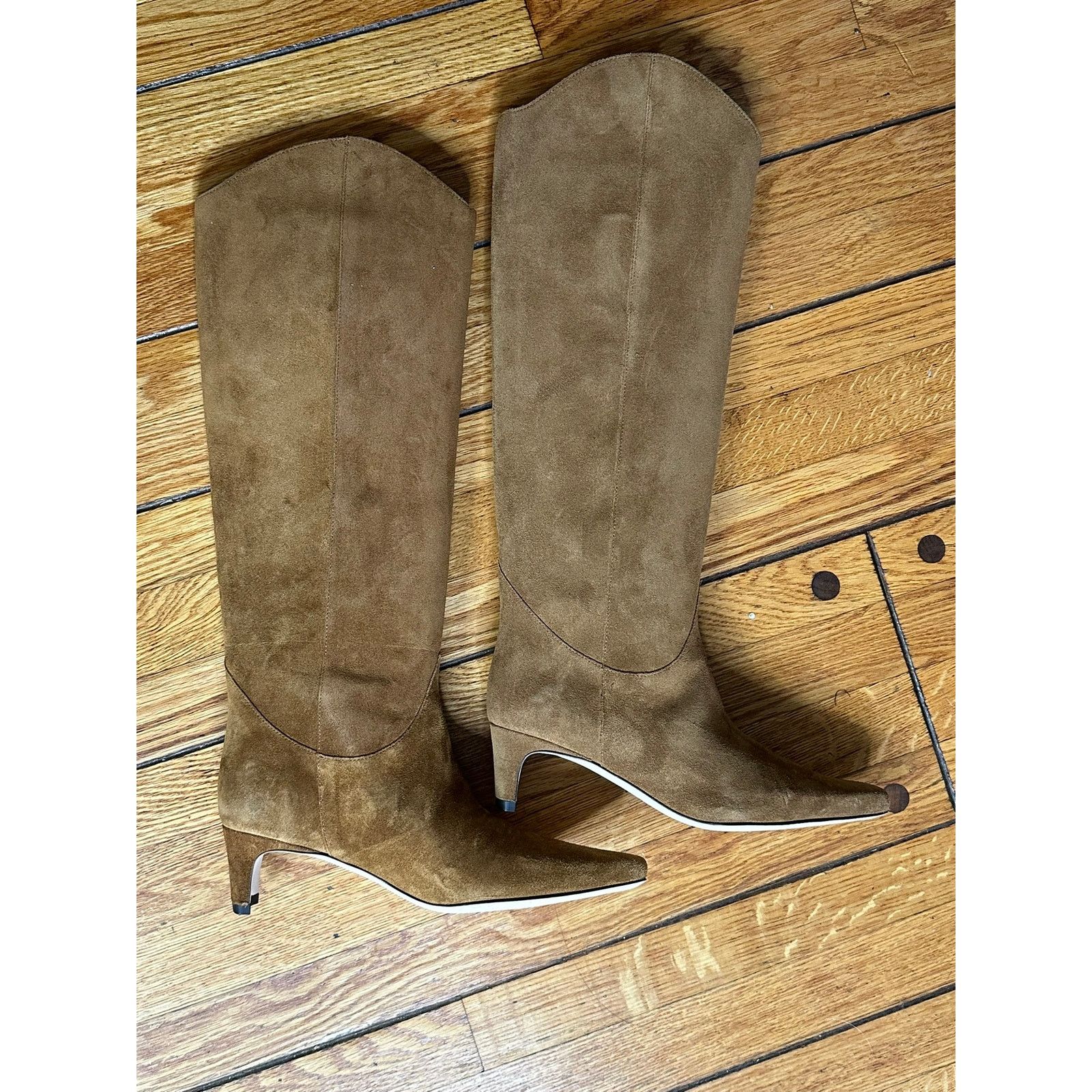 Staud STAUD Western Wally Suede Boots Tan 36 Size US 6 / IT 36 - 2 Thumbnail