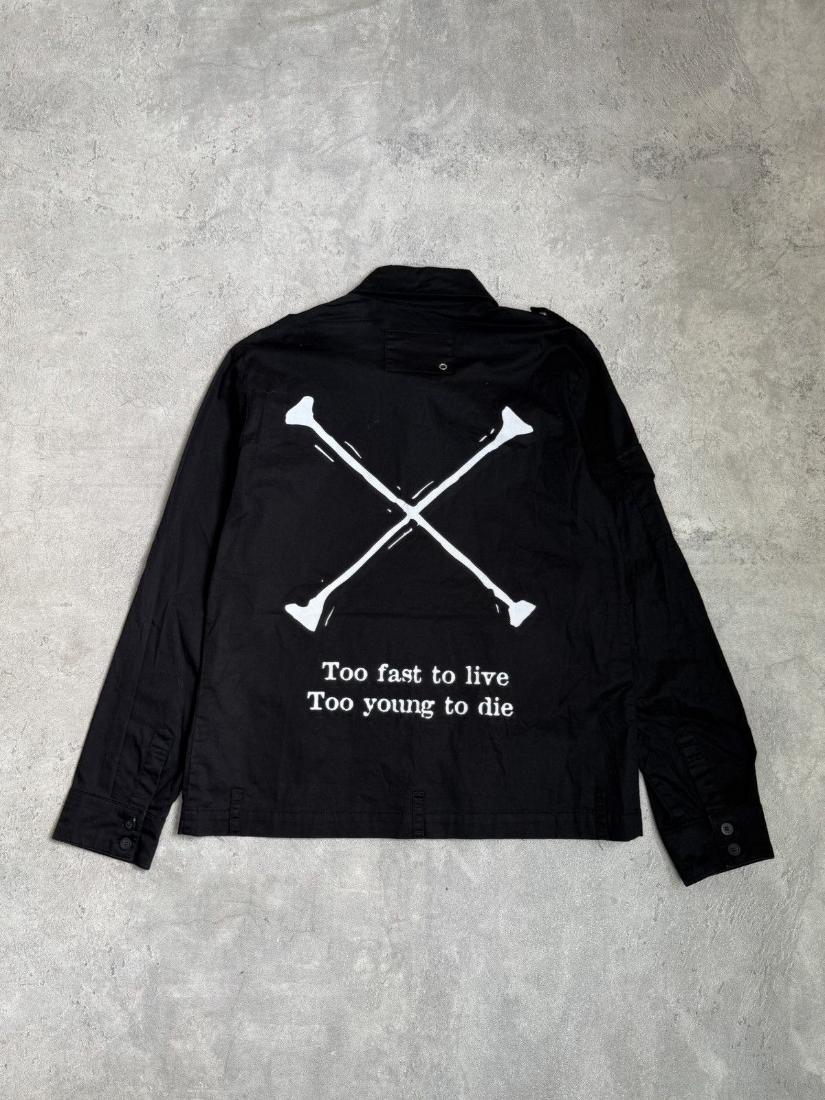 Japanese Brand Btm assymetrical bones back print jacket Size US M / EU 48-50 / 2 - 1 Thumbnail