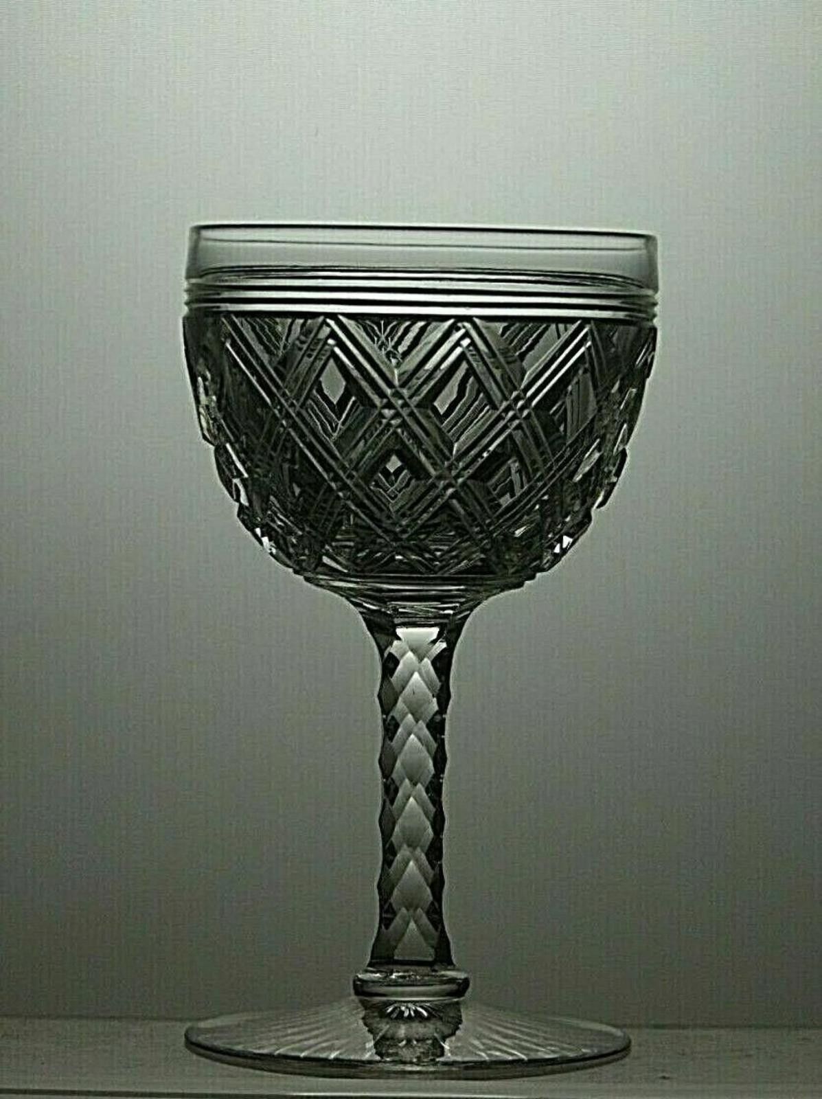 The Unbranded Brand Antique Cut Crystal Sherry Set Of 6 Glasses Faceted Stem Size ONE SIZE - 4 Thumbnail