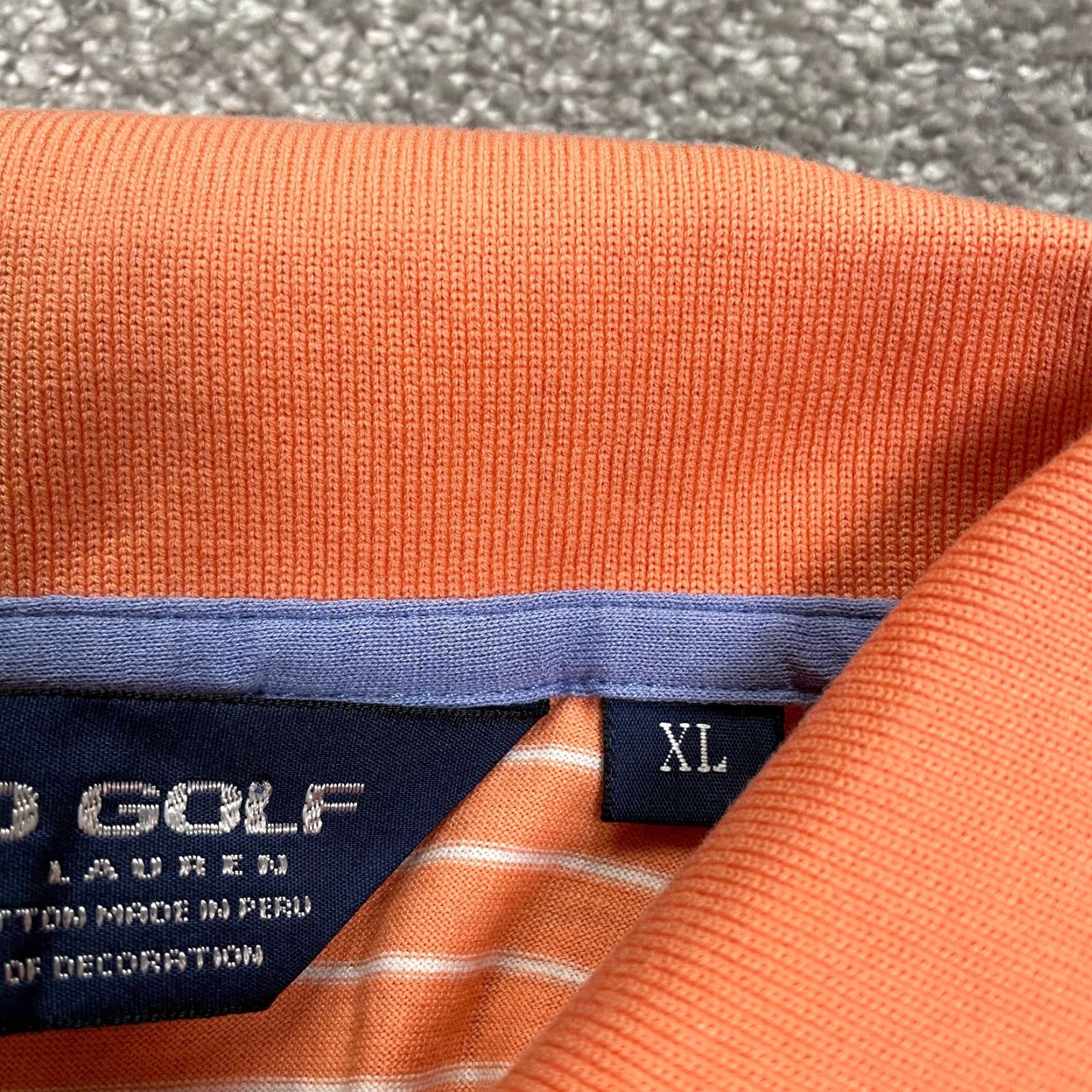 Ralph Lauren Ralph Lauren Polo Golf Shirt Mens XL Orange Striped Short Sleeve Cotton Outdoor Size US XL / EU 56 / 4 - 5 Thumbnail