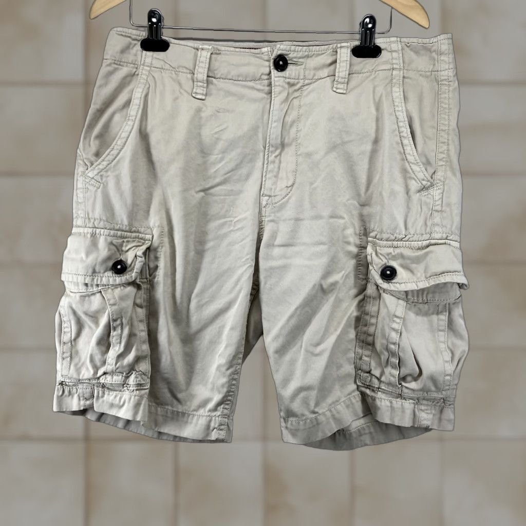 American Eagle Outfitters VINTAGE American Eagle Cargo Shorts Classic 33 Beige Baggy Pockets 36x10 Outdoor Mens Size US 33 - 1 Thumbnail