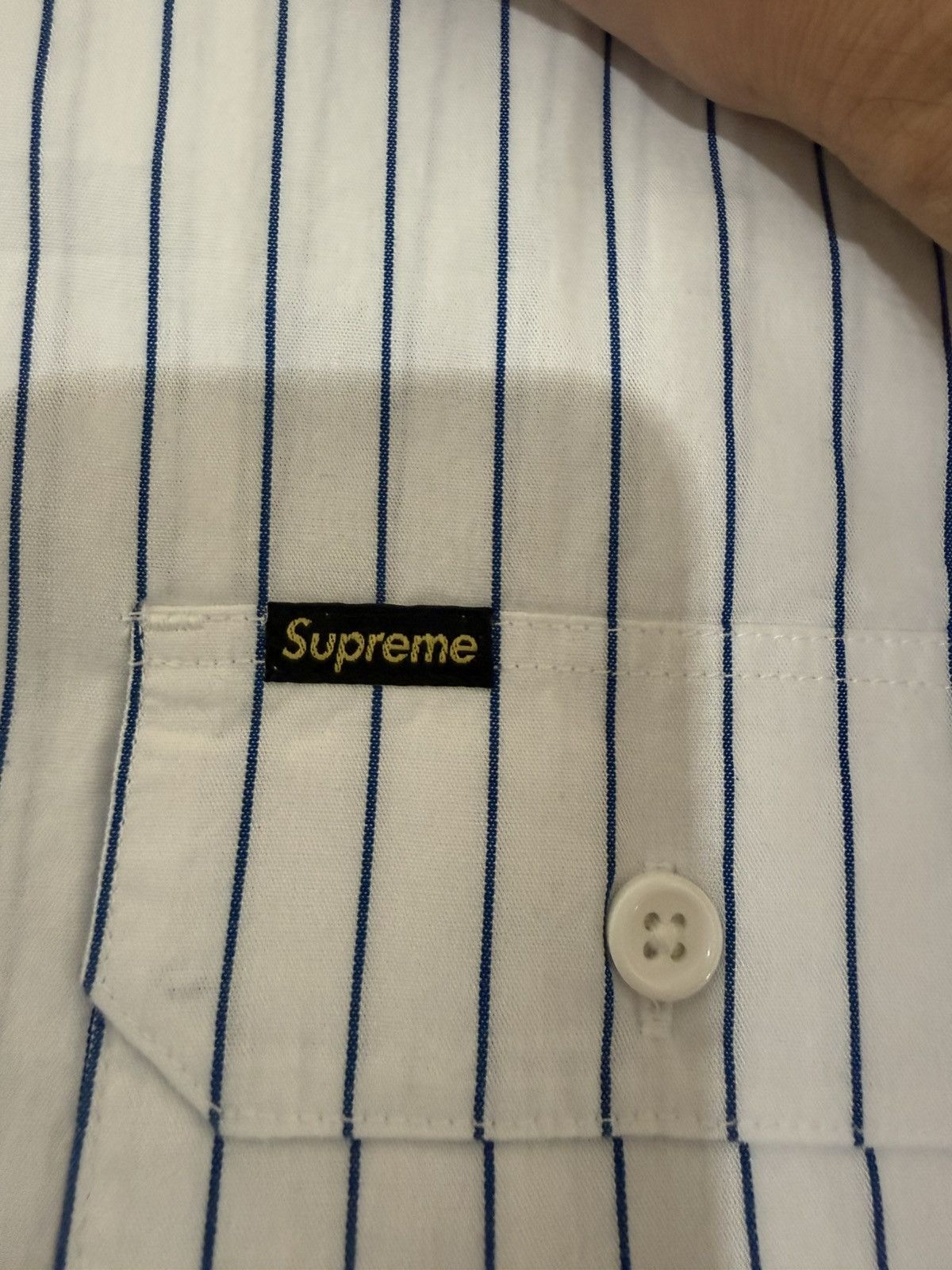 Supreme Supreme Ghostface S S 26 Work Shirt Size M White Stripe Size US M / EU 48-50 / 2 - 12 Thumbnail
