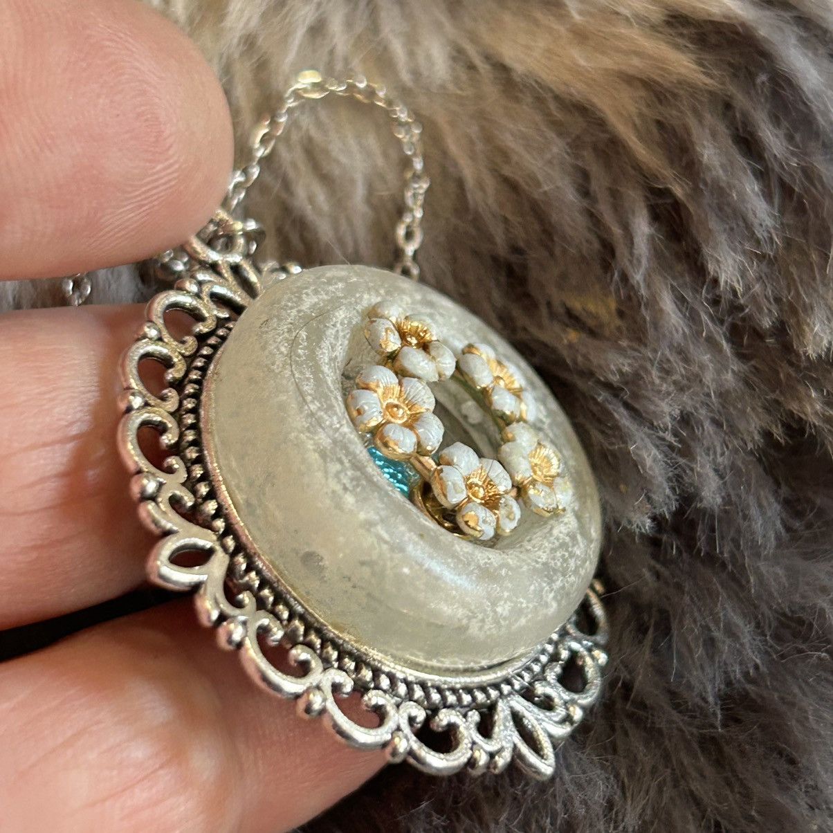 Handmade Handcrafted repurpose shadow box gem pendant necklace Size ONE SIZE - 7 Thumbnail