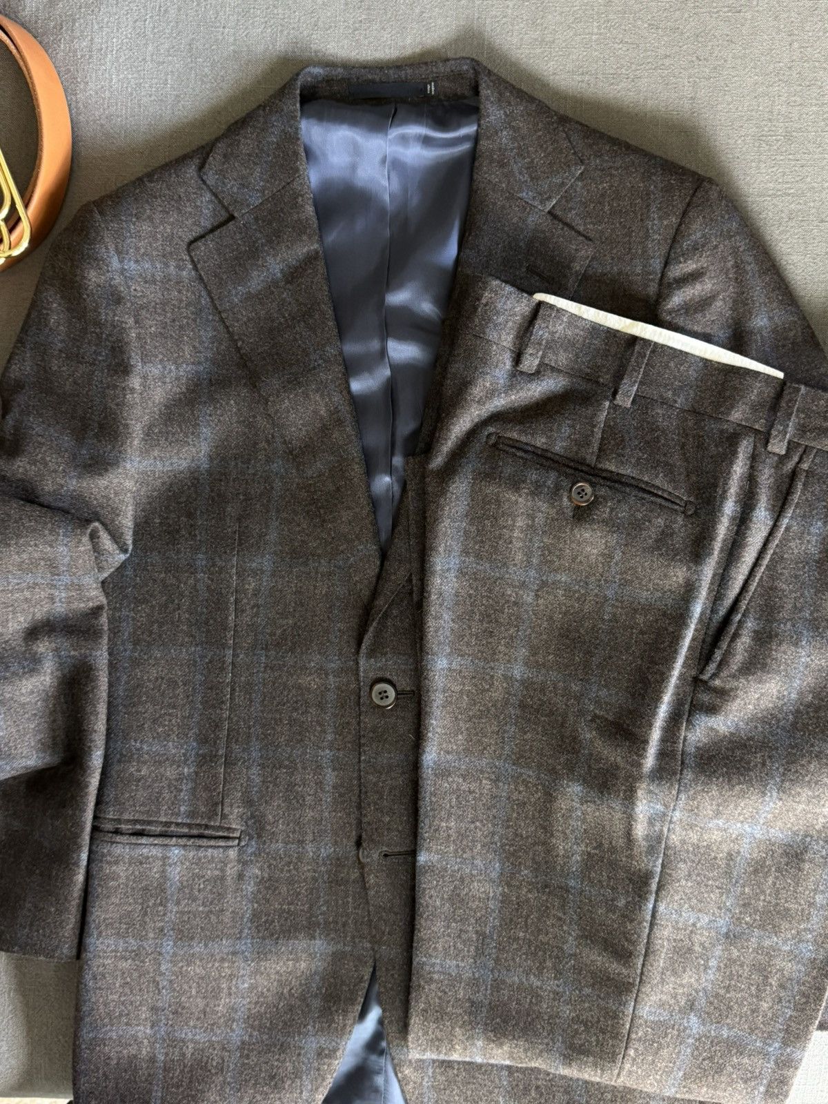 Suitsupply Suitsupply Lazio Wool Cashmere Windowpane Suit 38 Size 38R - 6 Thumbnail
