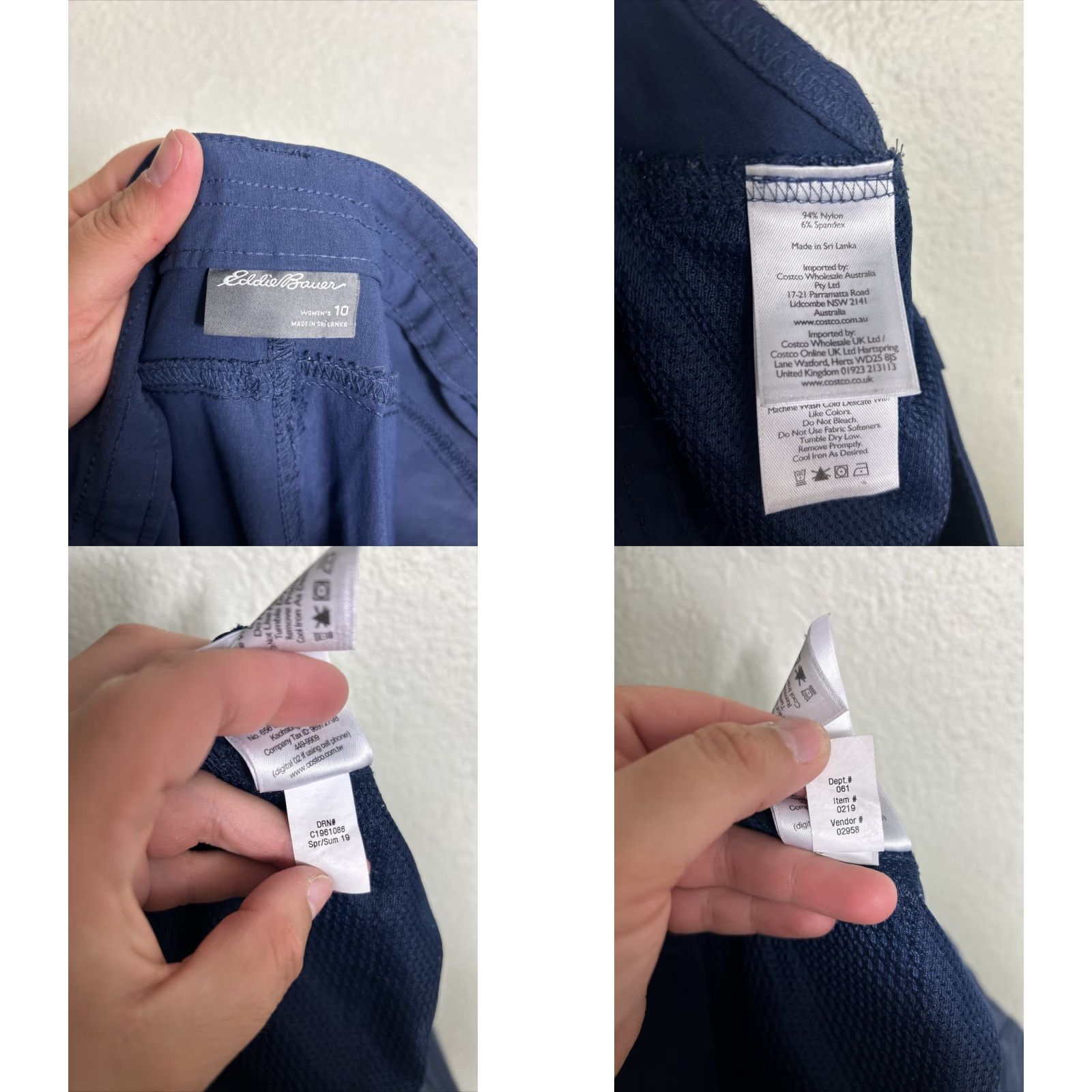 Eddie Bauer Eddie Bauer Pants Womens 10 Capri Navy Blue 33x20 Hiking Water Resistant Logo Casual Travel Regular Straight Womens Size 32" / US 10 / IT 46 - 9 Thumbnail