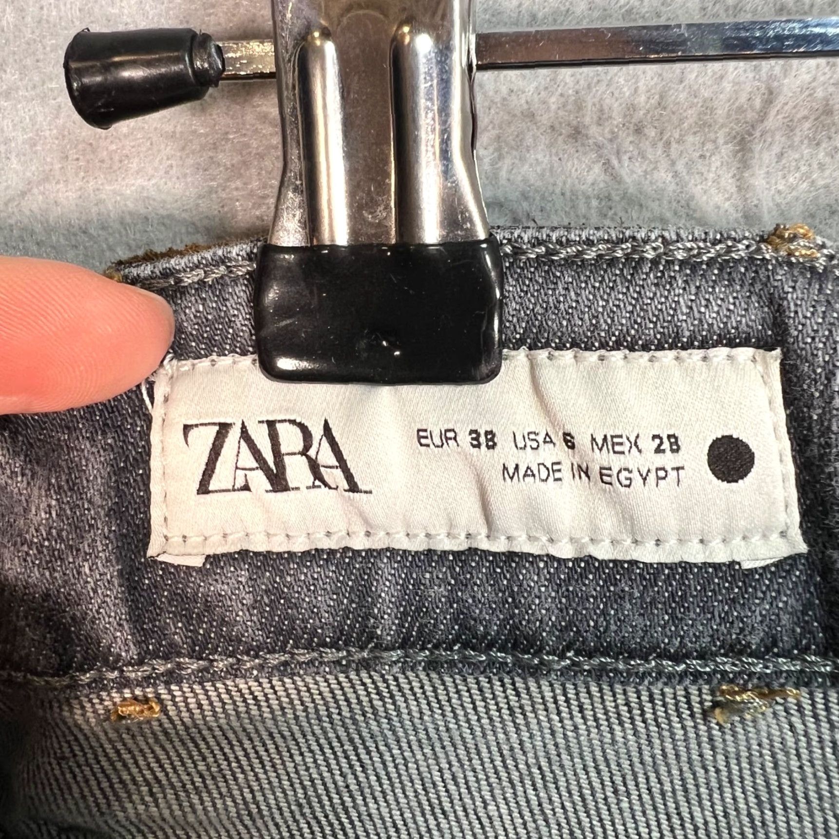 Zara Zara Womens Jeans Gray Size 6 Cotton Denim Blend Straight Leg High Rise Slim Inseam 26 in Regular Size 28" / US 6 / IT 42 - 3 Thumbnail