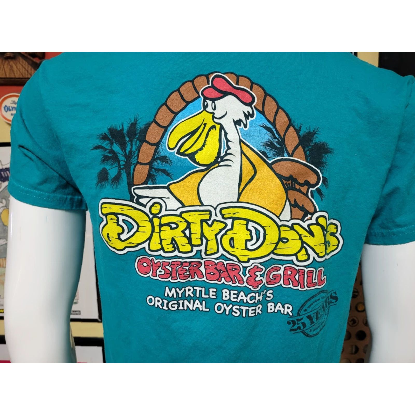 Gildan VTG T-Shirt Men M Dirty Don Myrtle Beach SC Oyster Bar & Grill Blue Cotton 25 Years Size US M / EU 48-50 / 2 - 4 Thumbnail